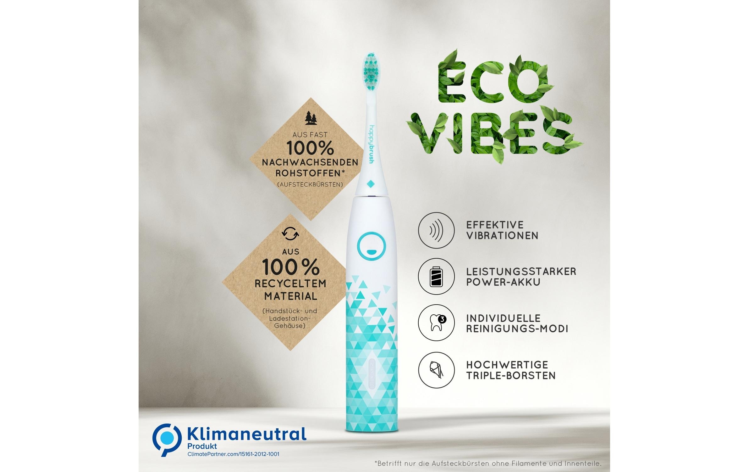 happybrush Schallzahnbürste »ECO V3 Weiss«
