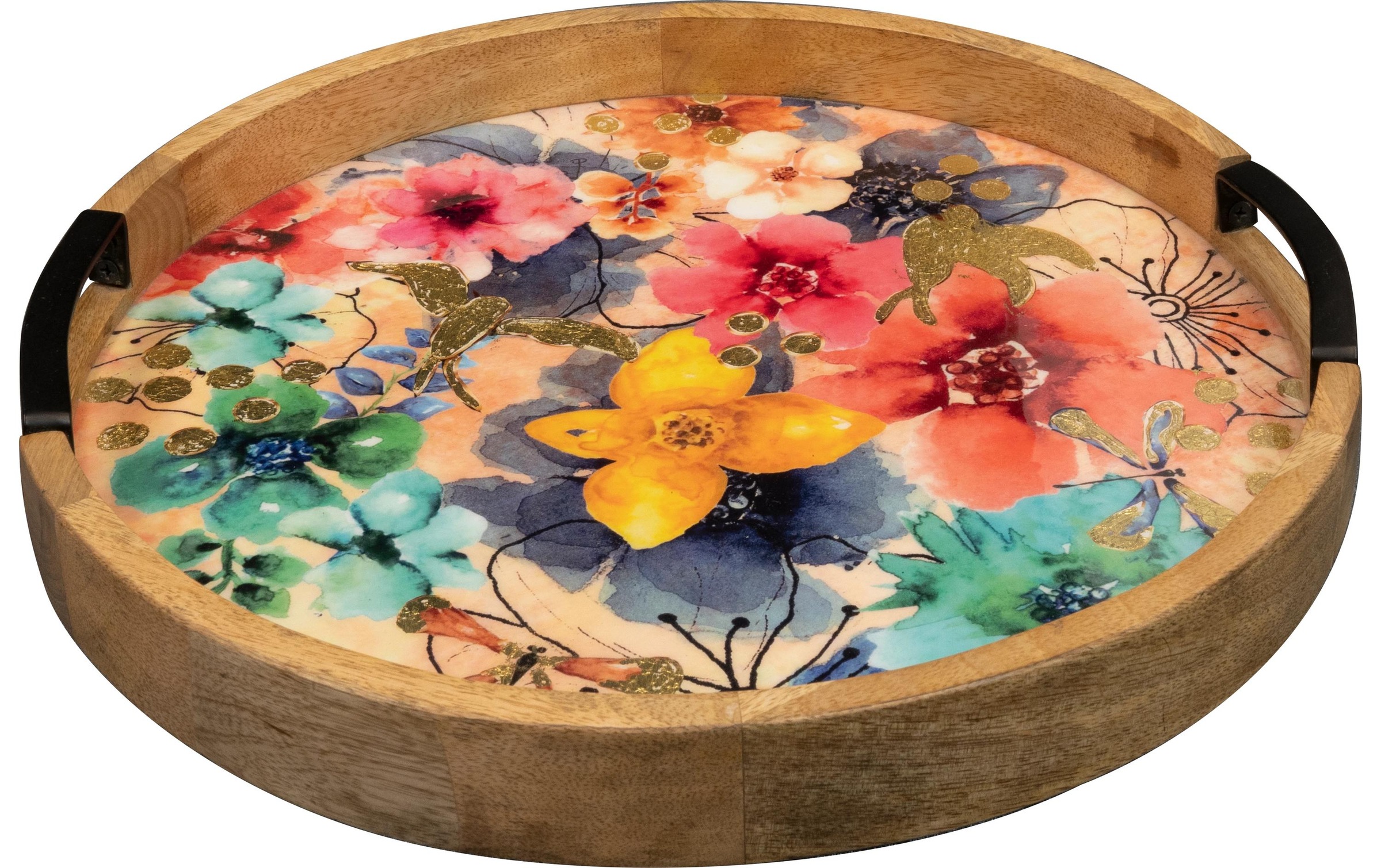 Image of Tablett "CHALET Sparkle Ø 35 Spring" Holzart: Mango (Indien)