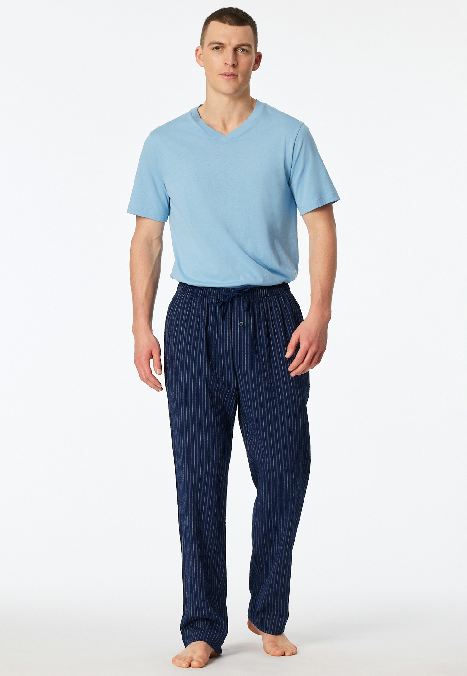 Image of Schiesser Pyjamahose "Mix + Relax" mit seitlichen Eingrifftaschen, Bindeband