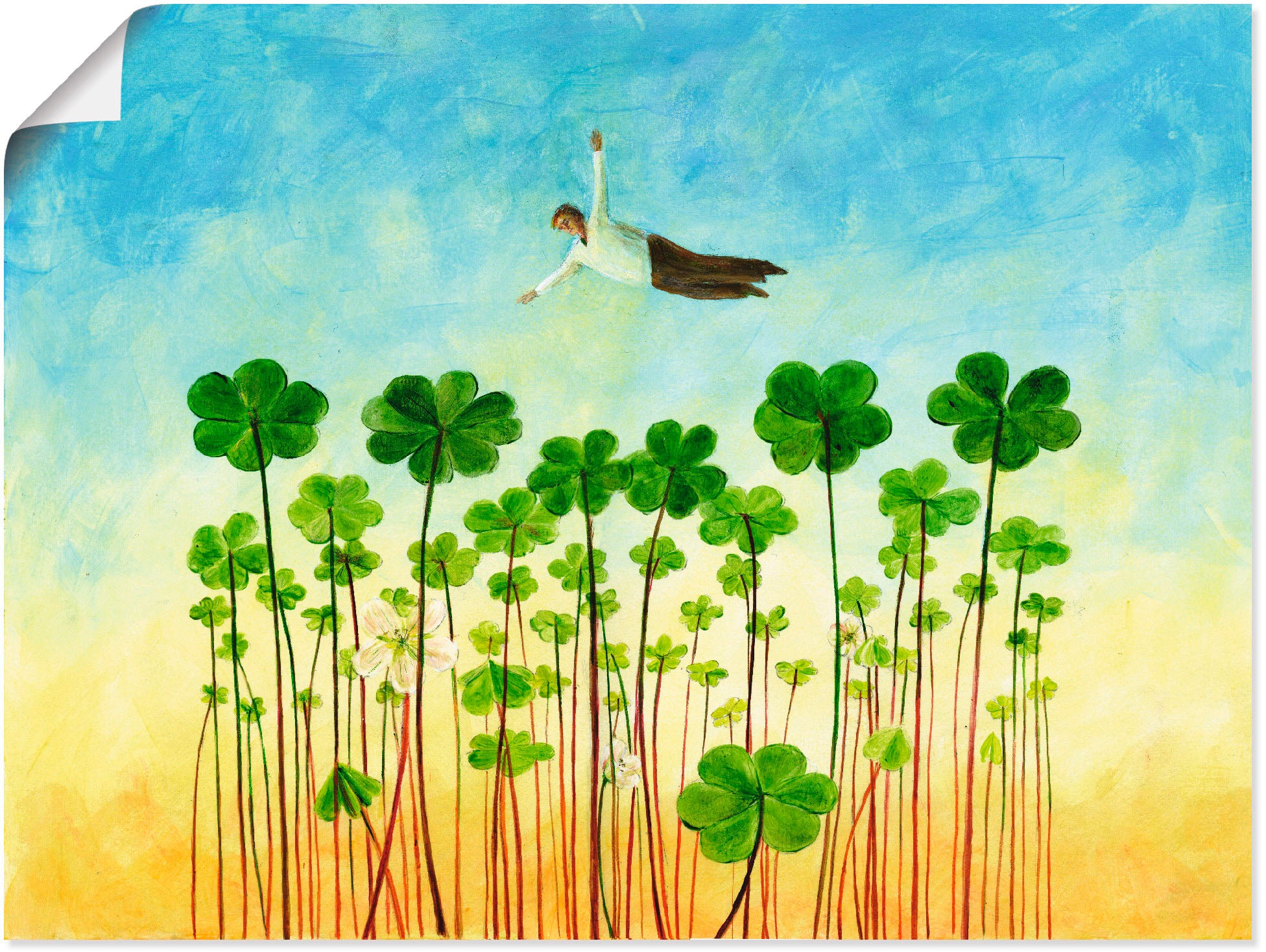 Image of Artland Wandbild »Jemanden über den grünen Klee loben«, Mann, (1 St.), in vielen Grössen & Produktarten -Leinwandbild, Poster, Wandaufkleber / Wandtattoo auch für Badezimmer geeignet bei Ackermann Versand Schweiz