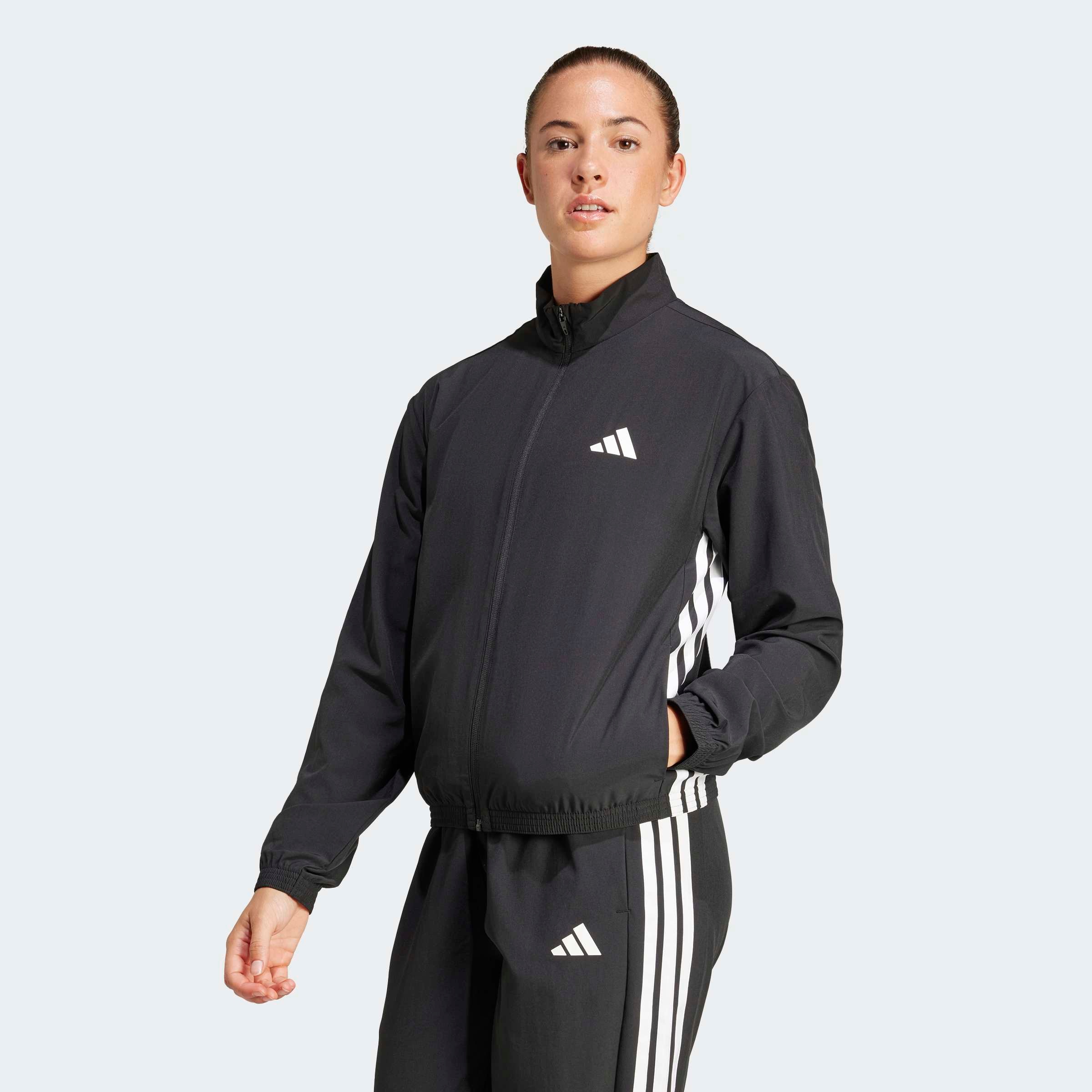 Image of adidas Performance Trainingsjacke "TRAIN ESSENTIALS 3-STREIFEN WOVEN WARM-UP" mit Elasthan-Anteil, normale Länge