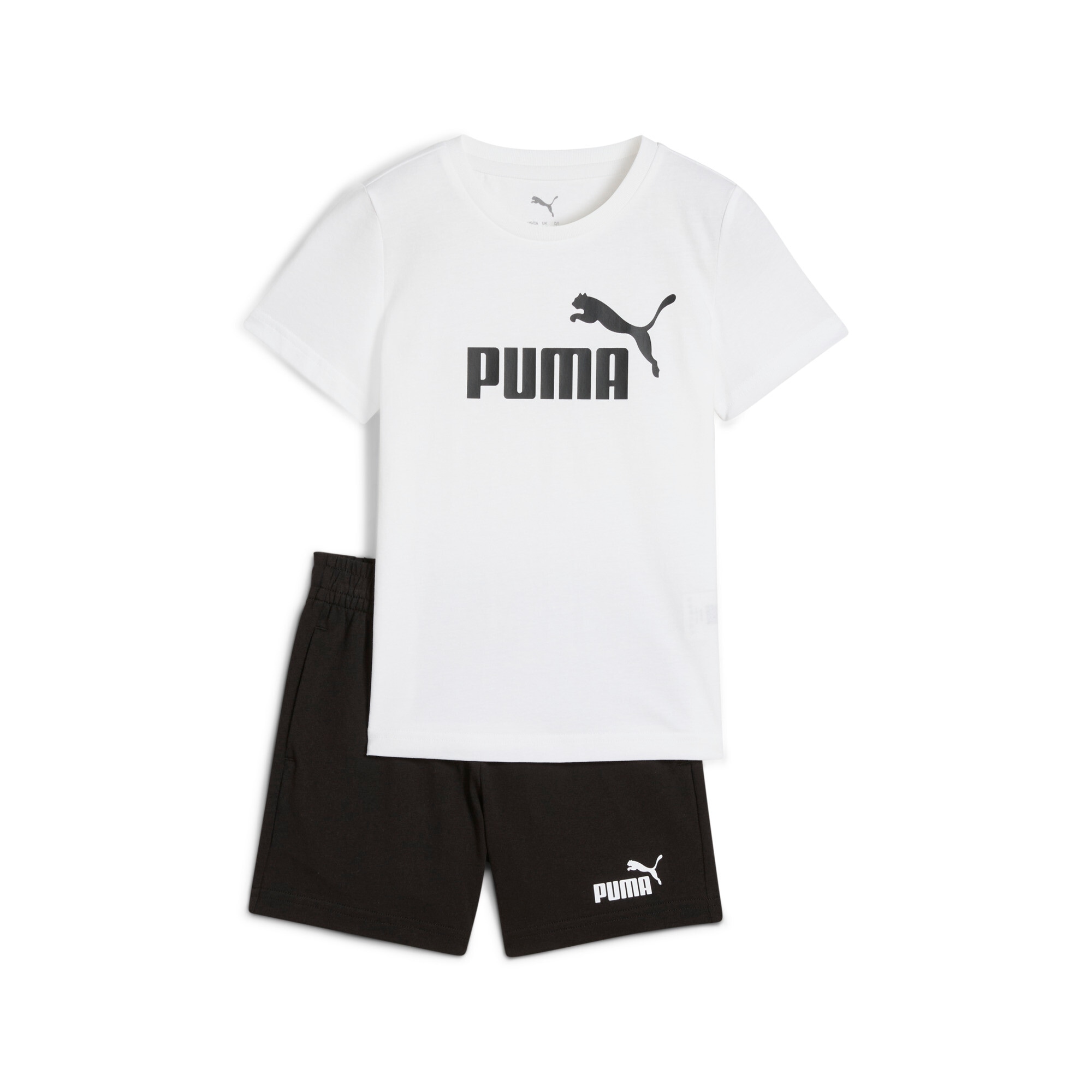 Image of PUMA Trainingsanzug "ESS NO1 LOGO TEE AND SHORTS SET PS" 2 Stk. zweiteiliges Set, T-Shirt mit geripptem Rundhalsausschnitt