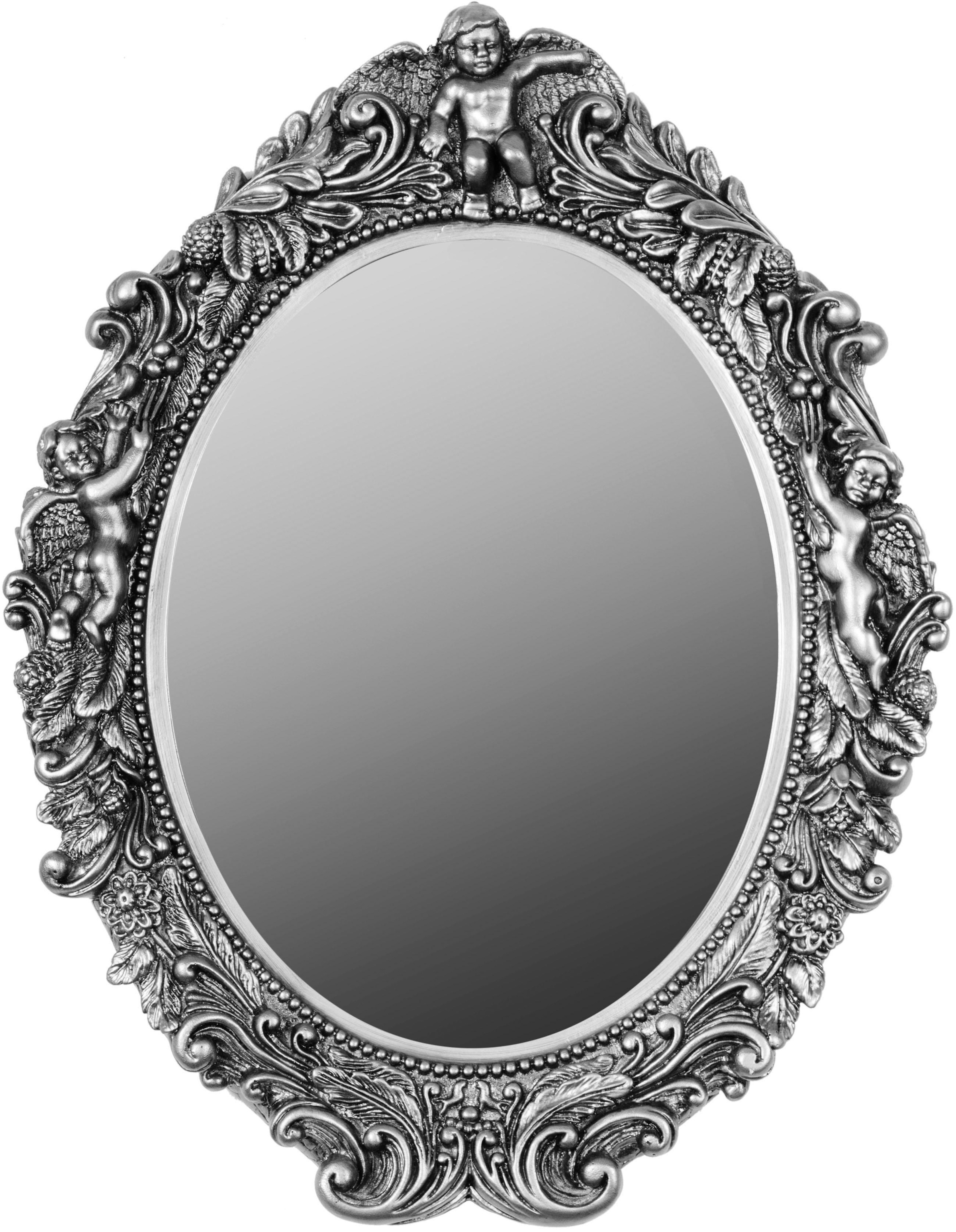 Image of Myflair Möbel & Accessoires Wandspiegel »Asil«, (1 St.), silberfarben, oval, Rahmen im Barock Stil mit Antik-Finish, Spiegel mit Facettenschliff bei Ackermann Versand Schweiz