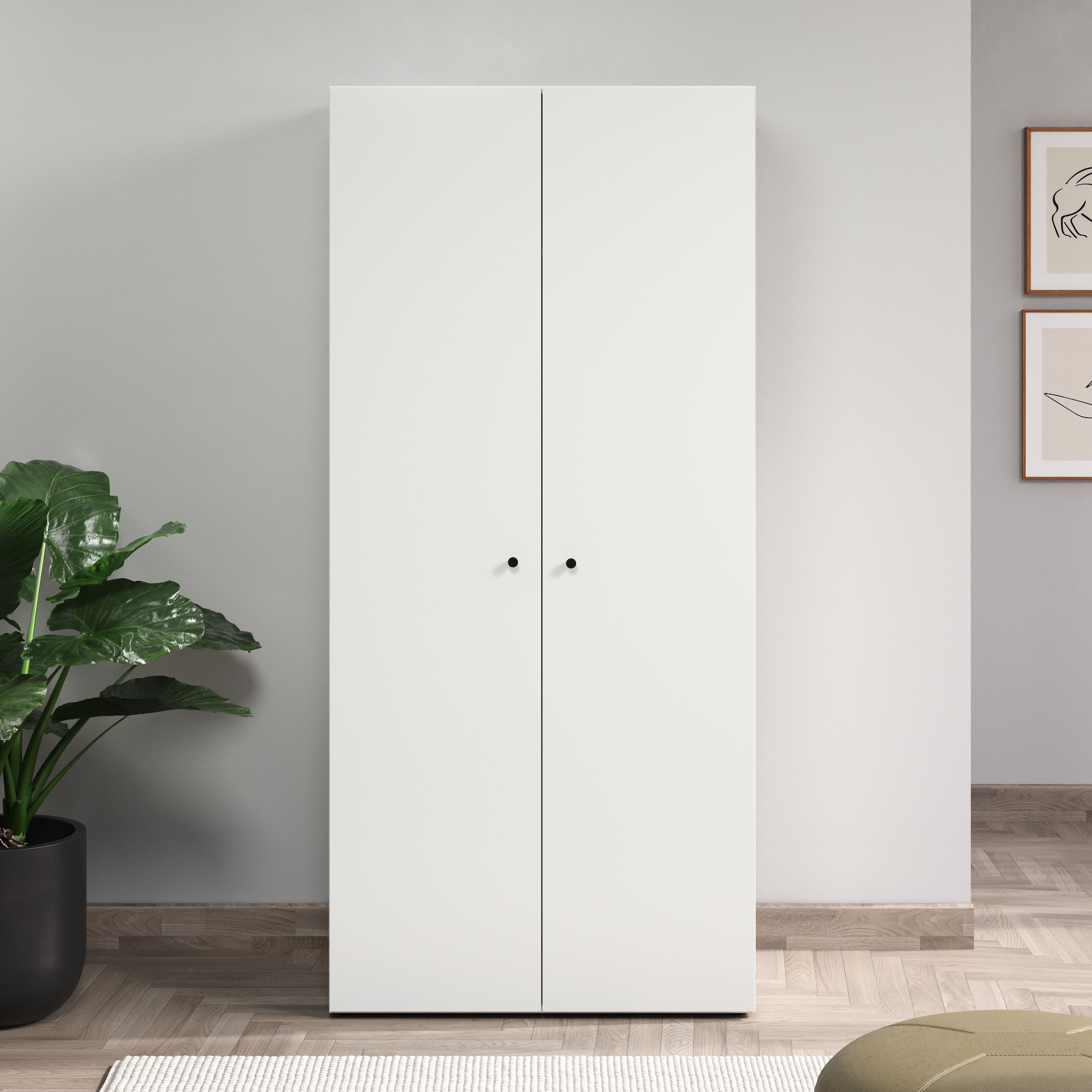 INOSIGN Kleiderschrank »Jersey Schlafzimmerschrank Garderobe Bestseller Schrank«, Drehtürenschrank mit modernen Griffen