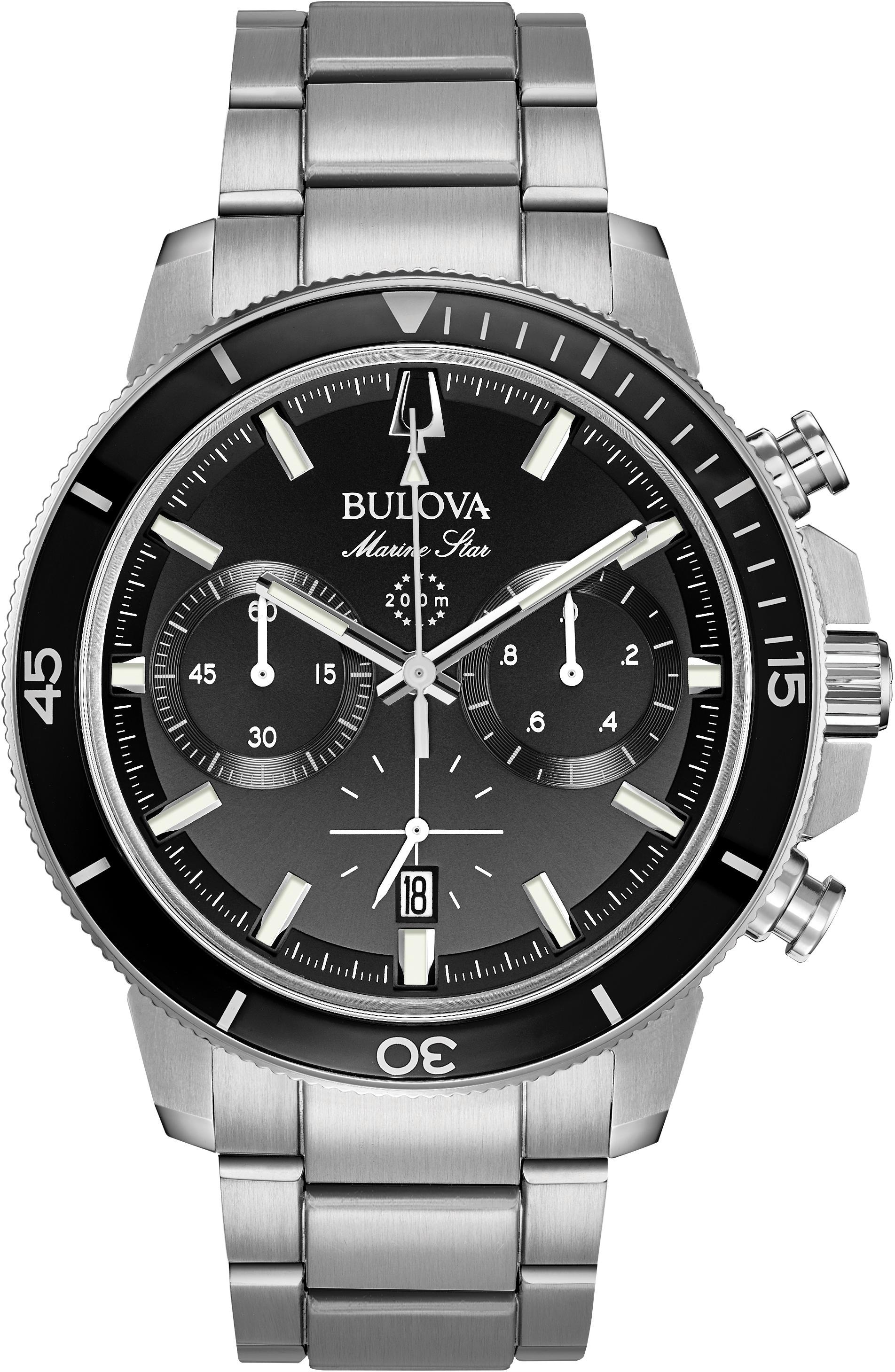 Bulova Chronograph »Marine Star«, Armbanduhr, Quarzuhr, Herrenuhr, Edelstahlarmband, Datum