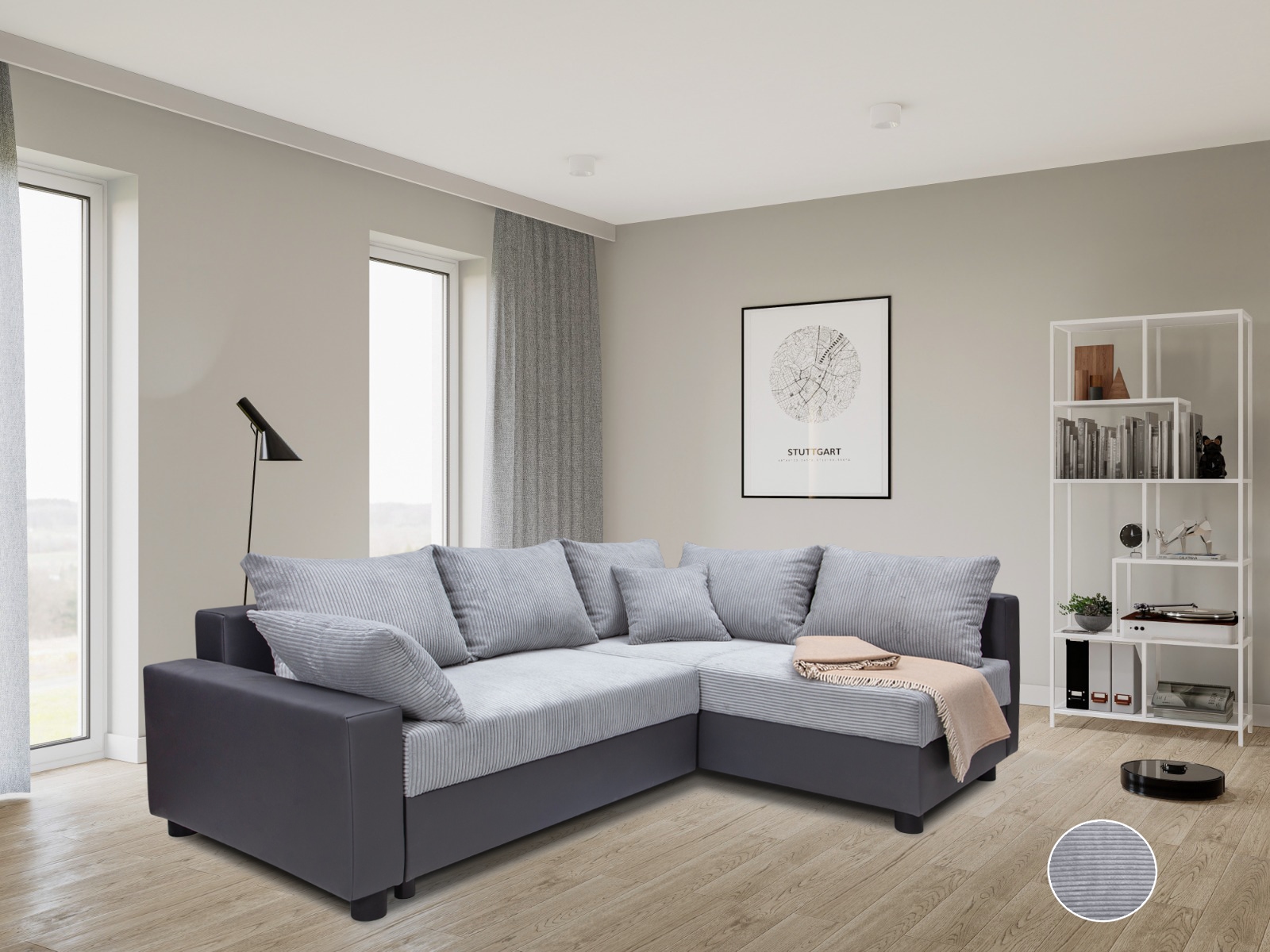 COLLECTION AB Ecksofa »Parma L-Form«, mit Schlaffunktion und Bettkasten, inklusive Kissen, Bonellfederkern