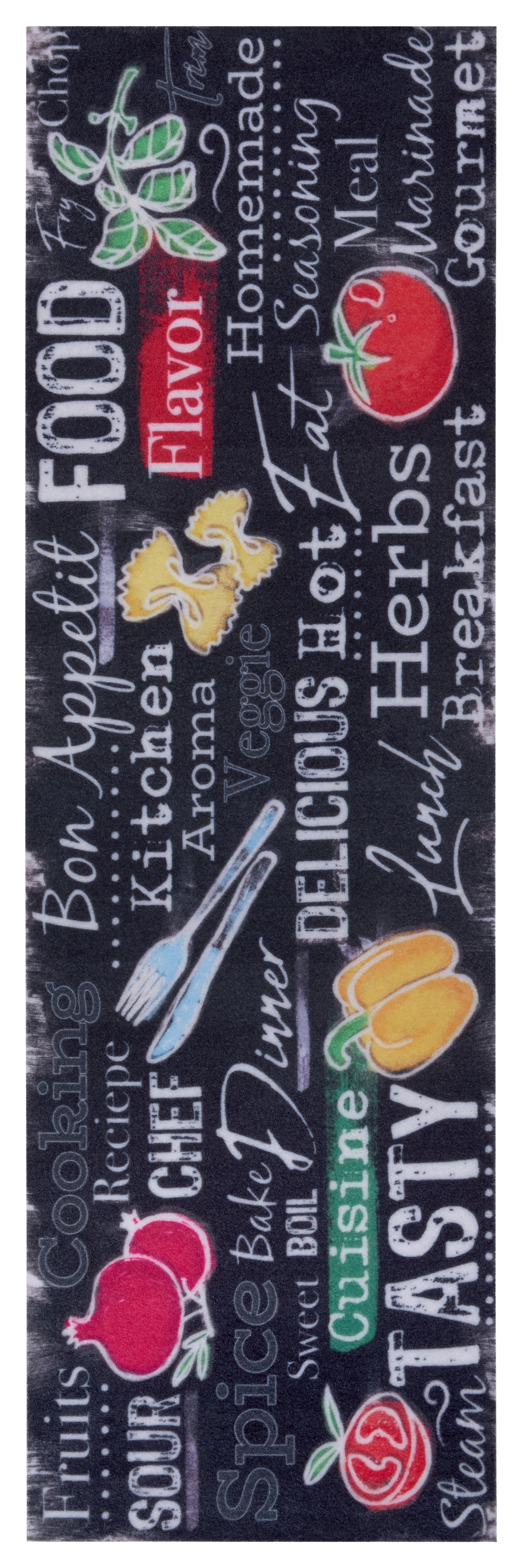 THE RUGS Cook & Clean Anti Slip Kitchen Runner Polyester Floor Rug | Size: 50cm x 150cm