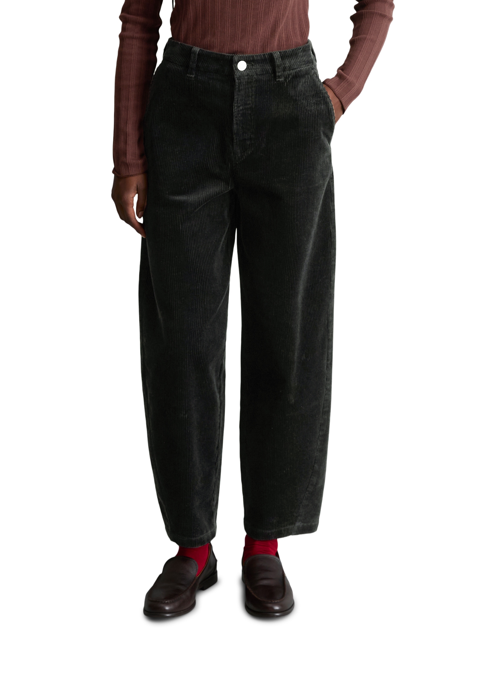 Image of Marc OPolo DENIM Cordhose Model Airin barrel leg aus Organic Cotton Stretch