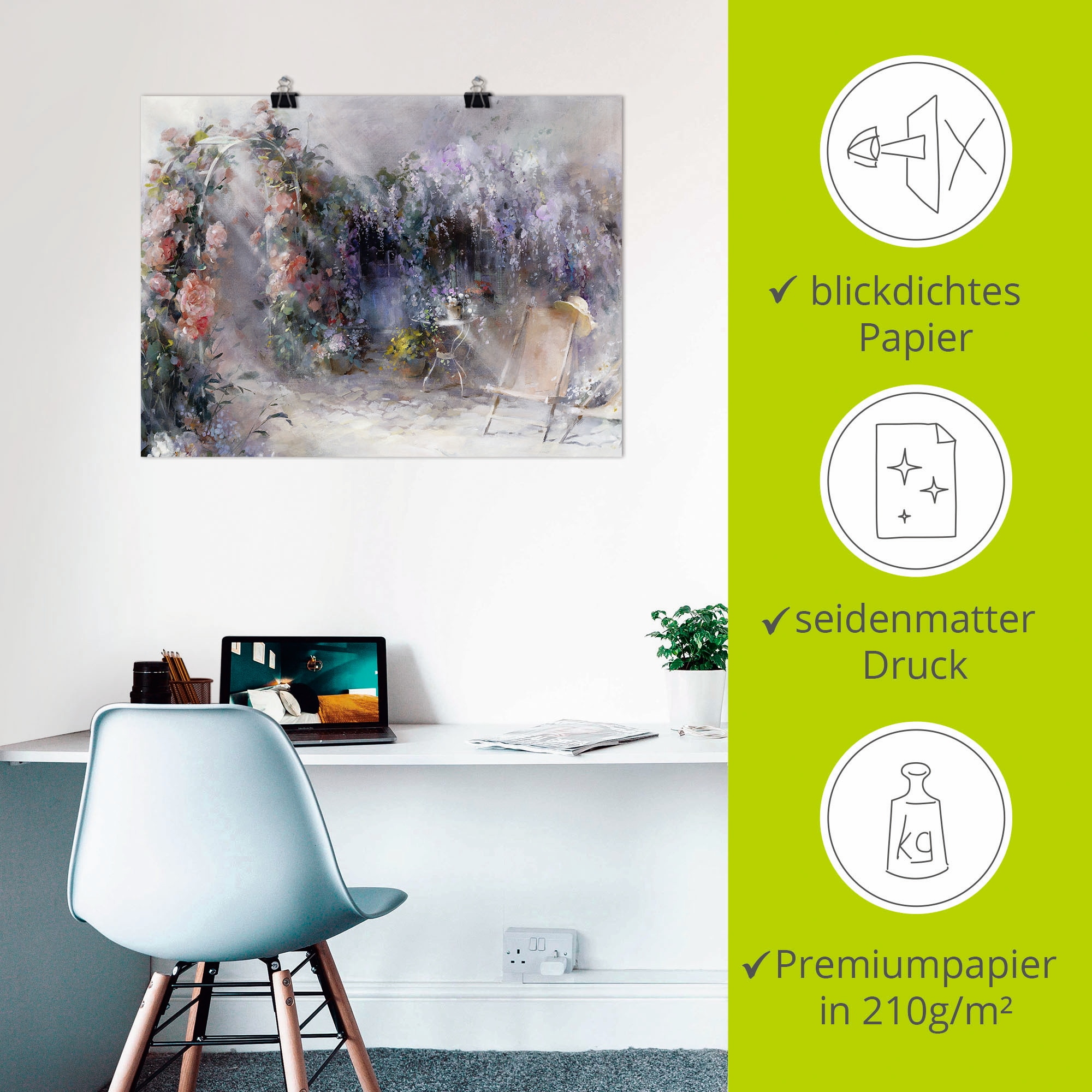 Artland Wandbild »Rosen und Flieder«, Garten, (1 St.), als Leinwandbild, Poster, Wandaufkleber in verschied. Grössen