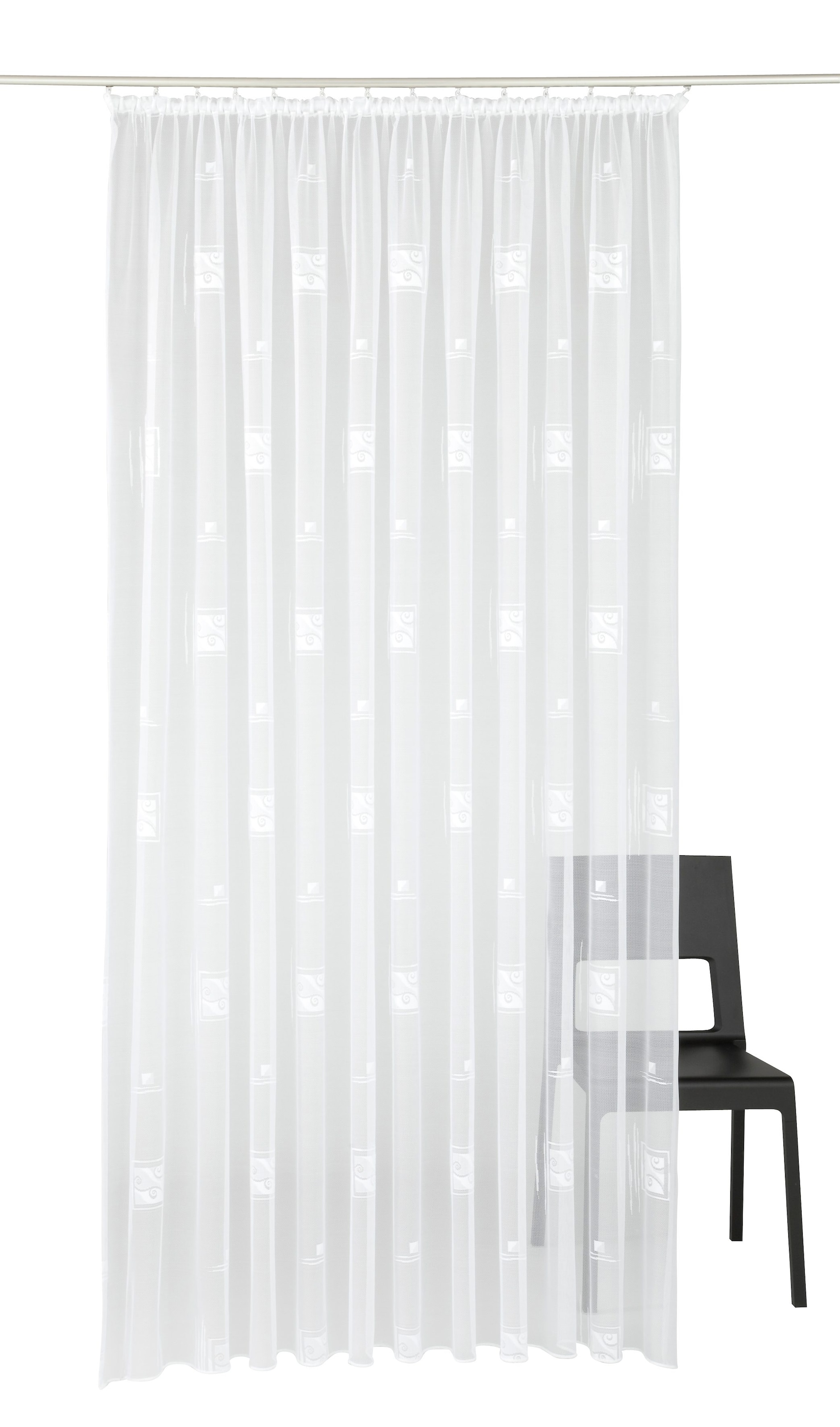 Image of Weckbrodt Gardine "Alexa" Smokband 1 Stk. tlg. Jacquard, strukturiert,halbtransparent, Allover, Beschwerungsband