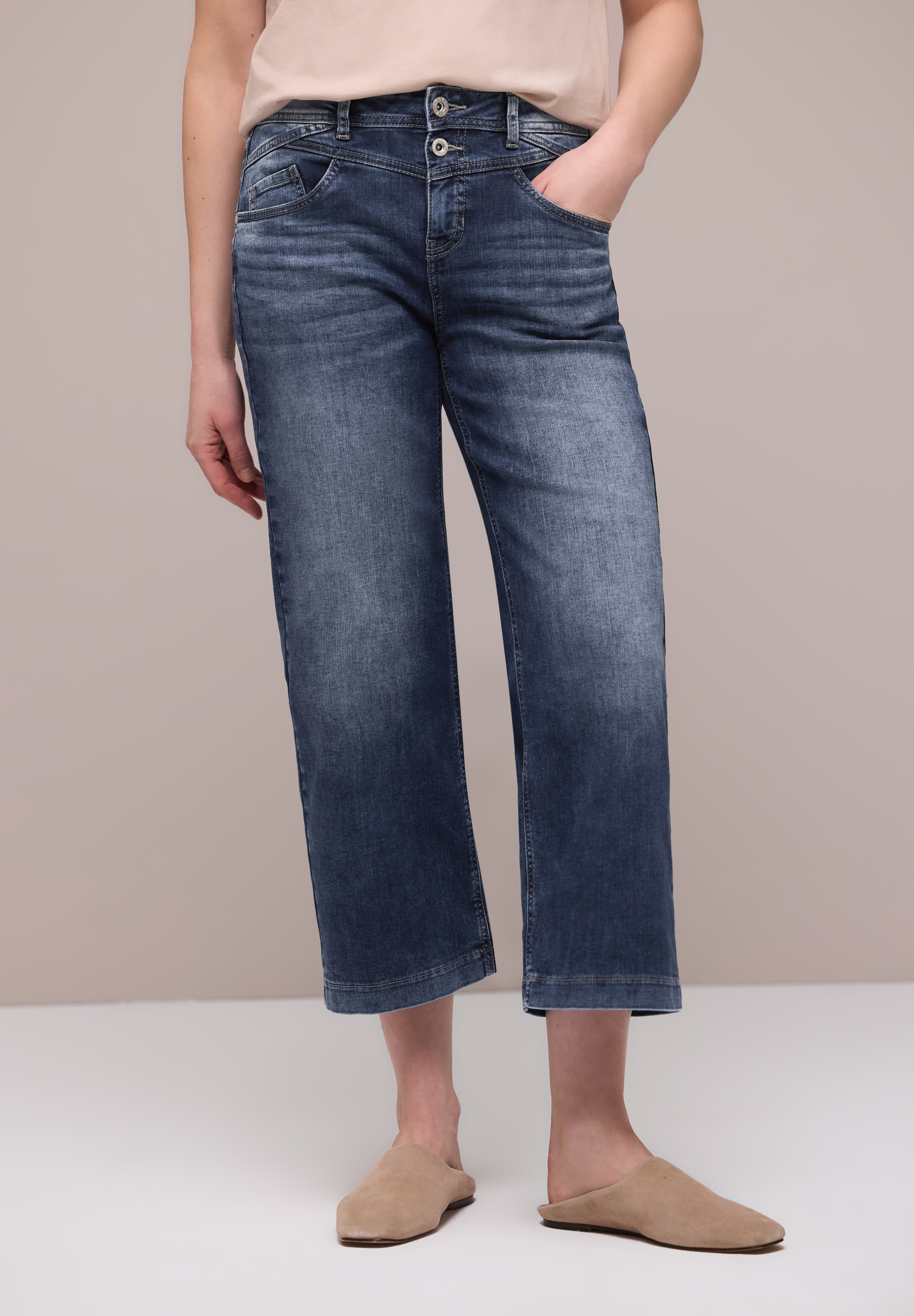 Image of STREET ONE 7/8-Jeans "Style Emee" im Loose Fit und mit hohem Bund und Stretch