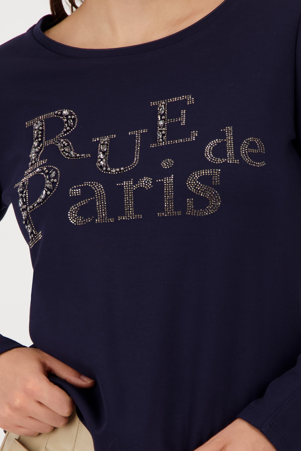 Monari Sweatshirt »Sweatshirt Schmuckschrift« Regular fit mit Rundhalsausschnitt