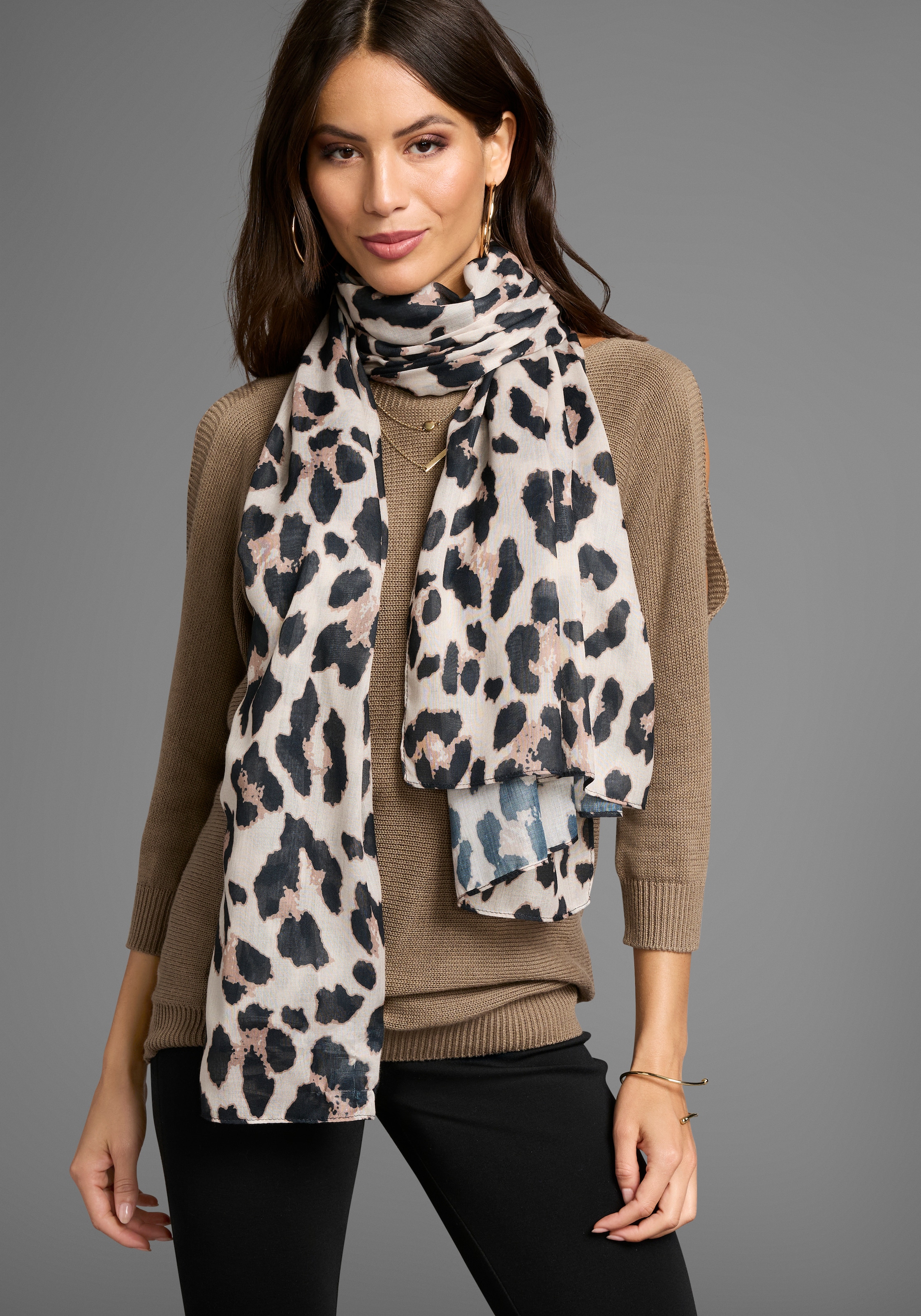 Laura Scott Bandana, mit trendigem Leopard-Alloverdruck - NEW