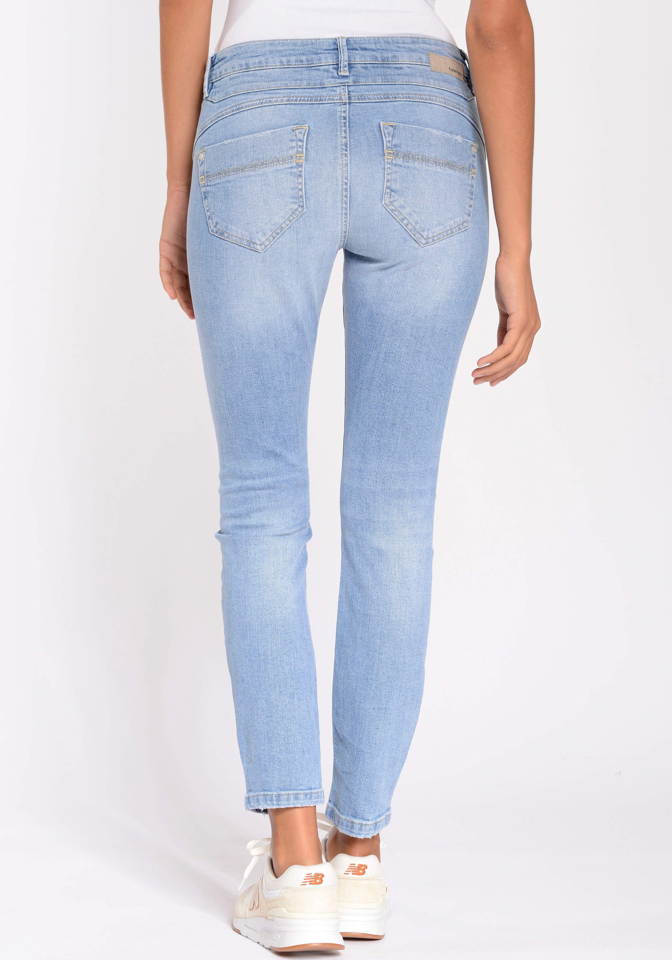 GANG Skinny-fit-Jeans »94NELE X-CROPPED«, Silhouette kaufen tolle Dreieckseinsätzen mit versandkostenfrei eine für seitlichen