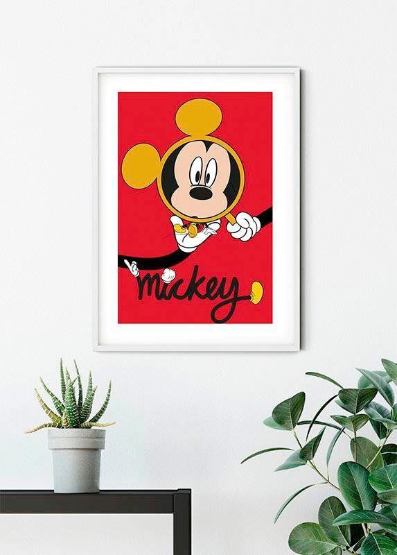 Komar Bild »Mickey Mouse Magnifying Glass«, Disney, (1 St.), Wandbild zur Dekoration im Kinderzimmer - ohne Rahmen