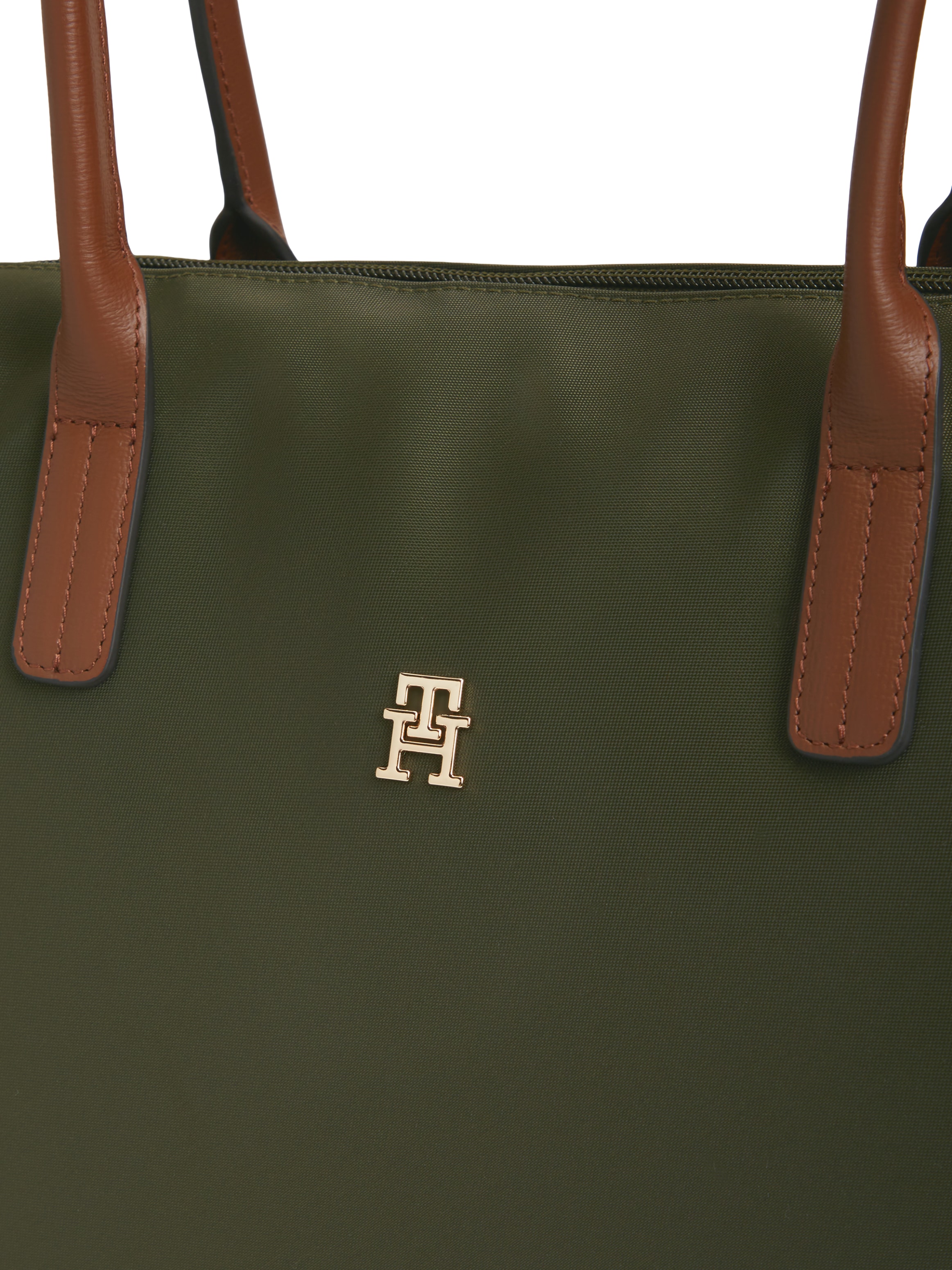 Tommy Hilfiger Tragetasche »POPETTE TOTE« Damen Handtasche, Schultertasche mit kontrastfarbigen Henkeln