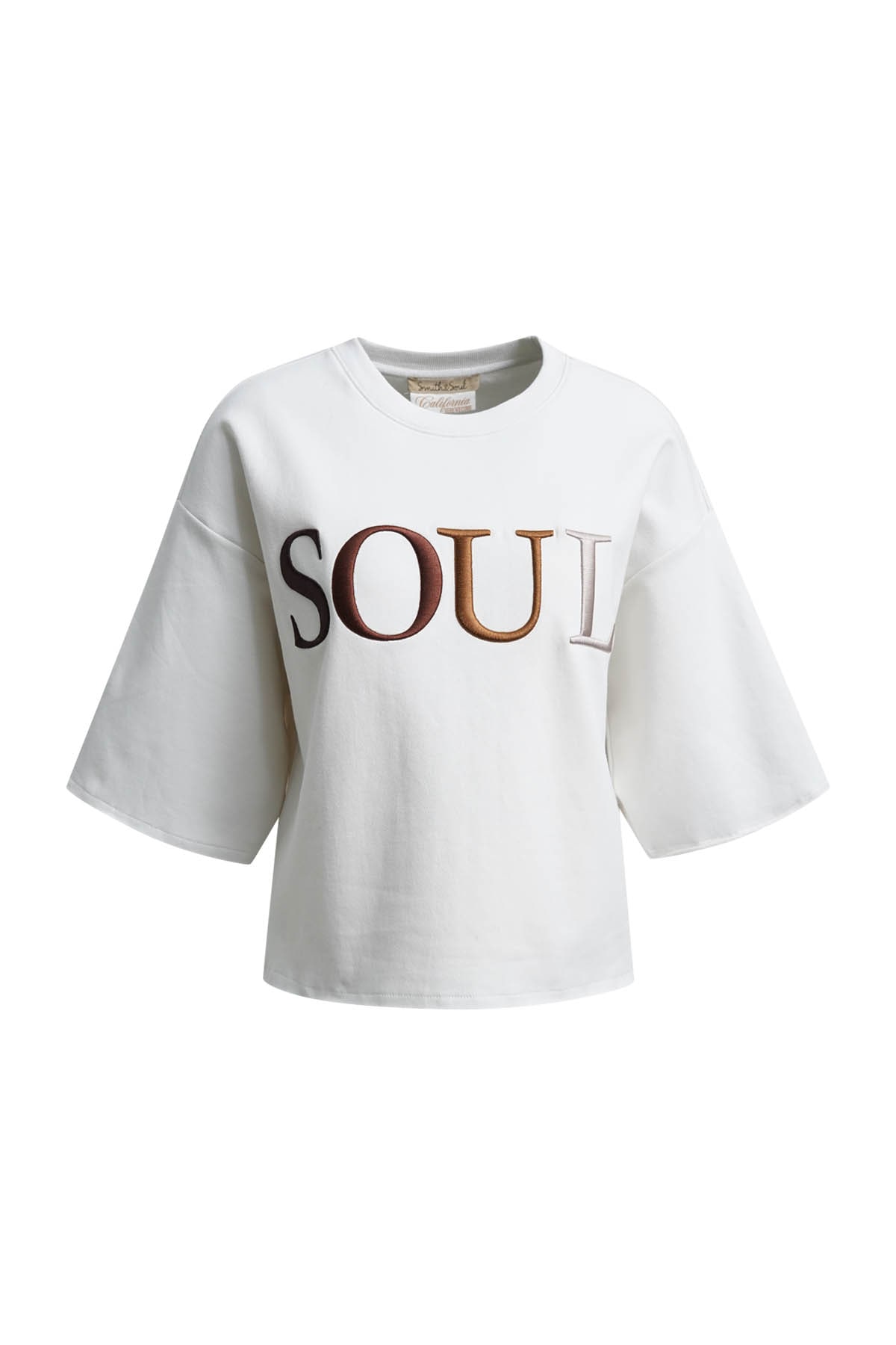 Image of Smith & Soul Sweatshirt, mit kurzen Ärmeln, gestickter Logoschriftzug
