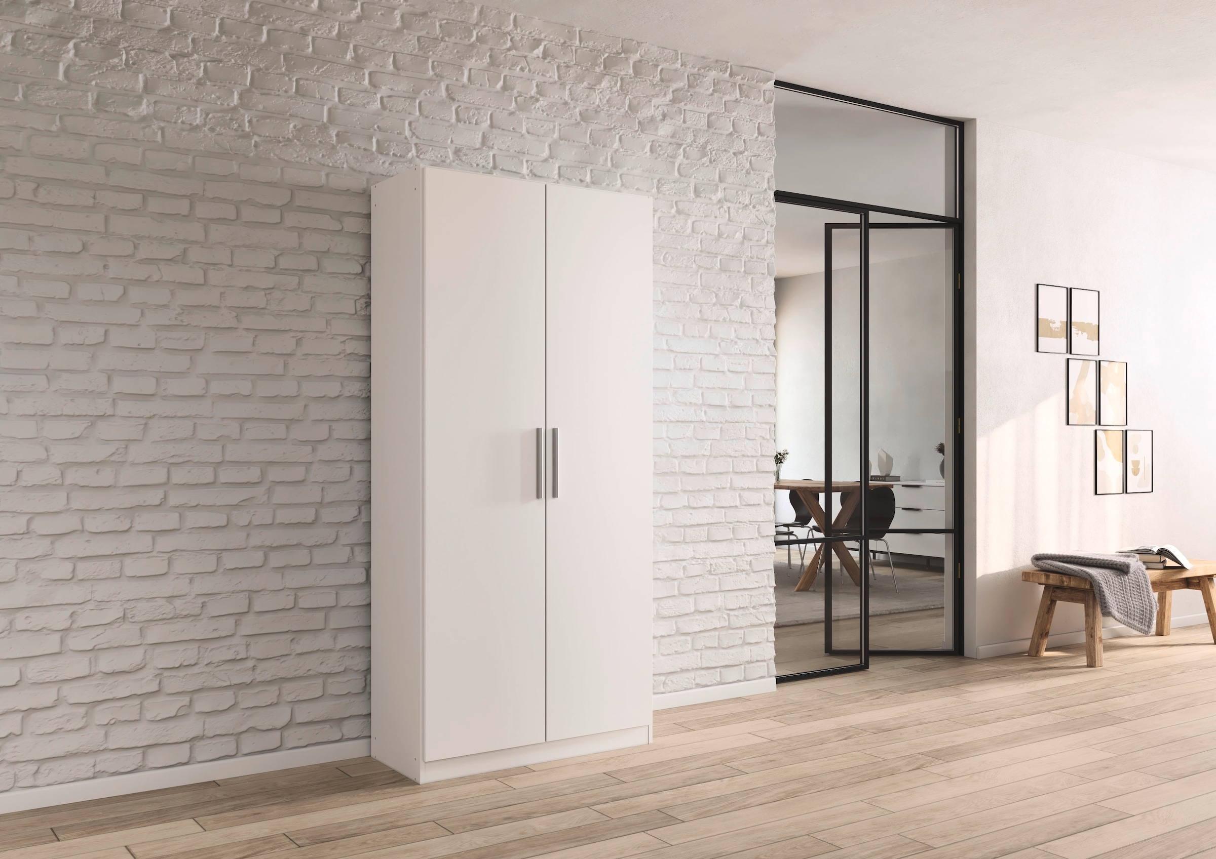 rauch Mehrzweckschrank »Garderobe Kleiderschrank Schrank Schuhschrank Putzschrank MINOSA« Breiten 47/69/91/136 cm, Höhen 197/210 cm,  In 4 Breiten mit vielen Einlegeböden für viel Stauraum MADE IN GERMANY