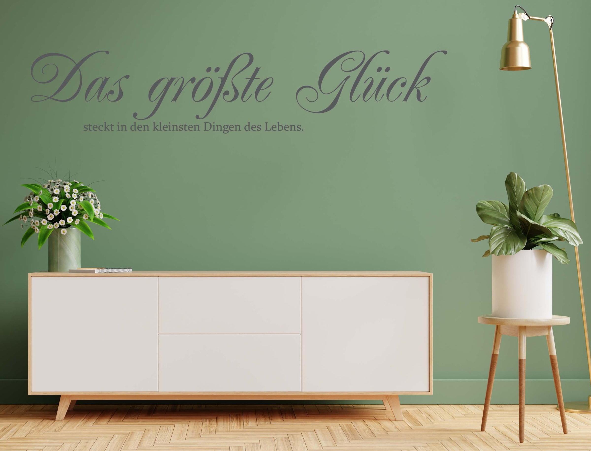 Wandtattoo »Das grösste Glück ...«, 120 x 30 cm, Wandspruch, Klebefolie zur Dekoration