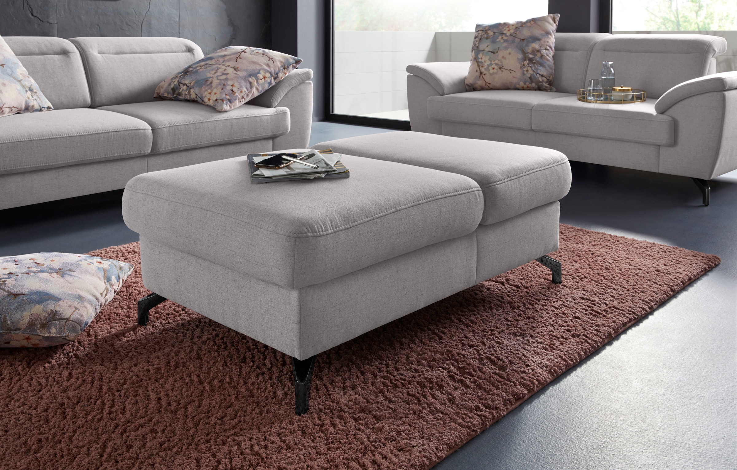 Image of sit&more Hocker "Percy" Fusshöhe 12 cm, mit Klappfunktion, wahlweise in 2 Fussfarben