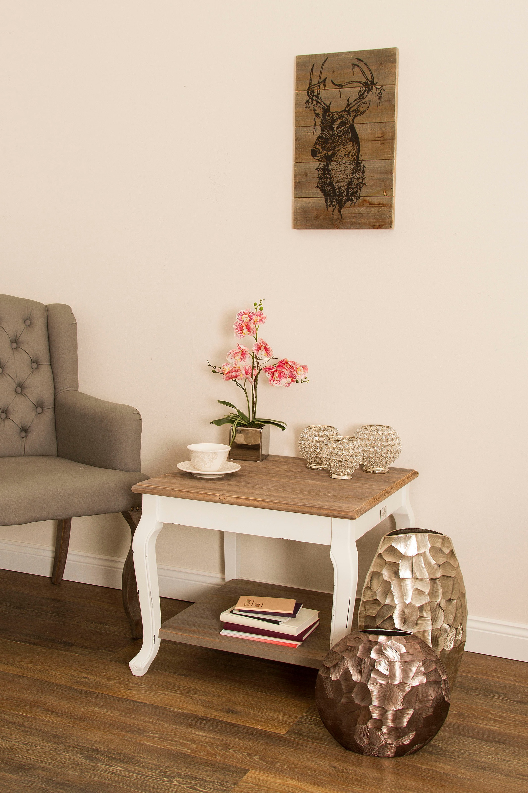 Image of my Flair Beistelltisch »Adriana«, Holztisch, Quadratische Form, Landhausstile bei Ackermann Versand Schweiz