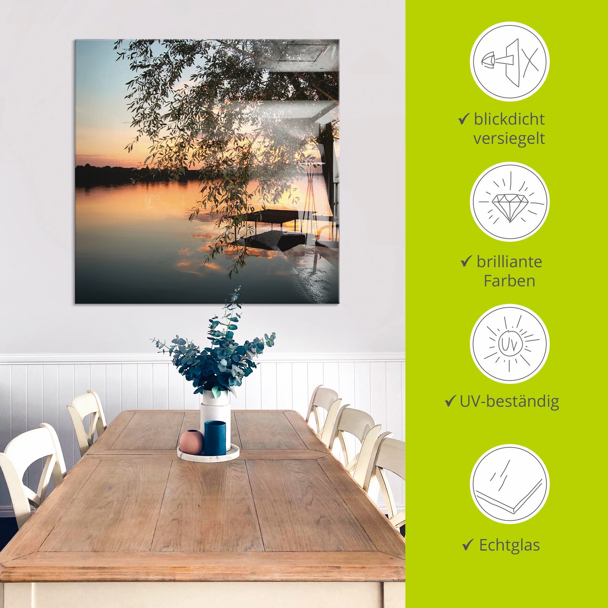 Artland Glasbild »Landschaftsfotografie« Gewässer 1 Stk. tlg. in verschiedenen Grössen