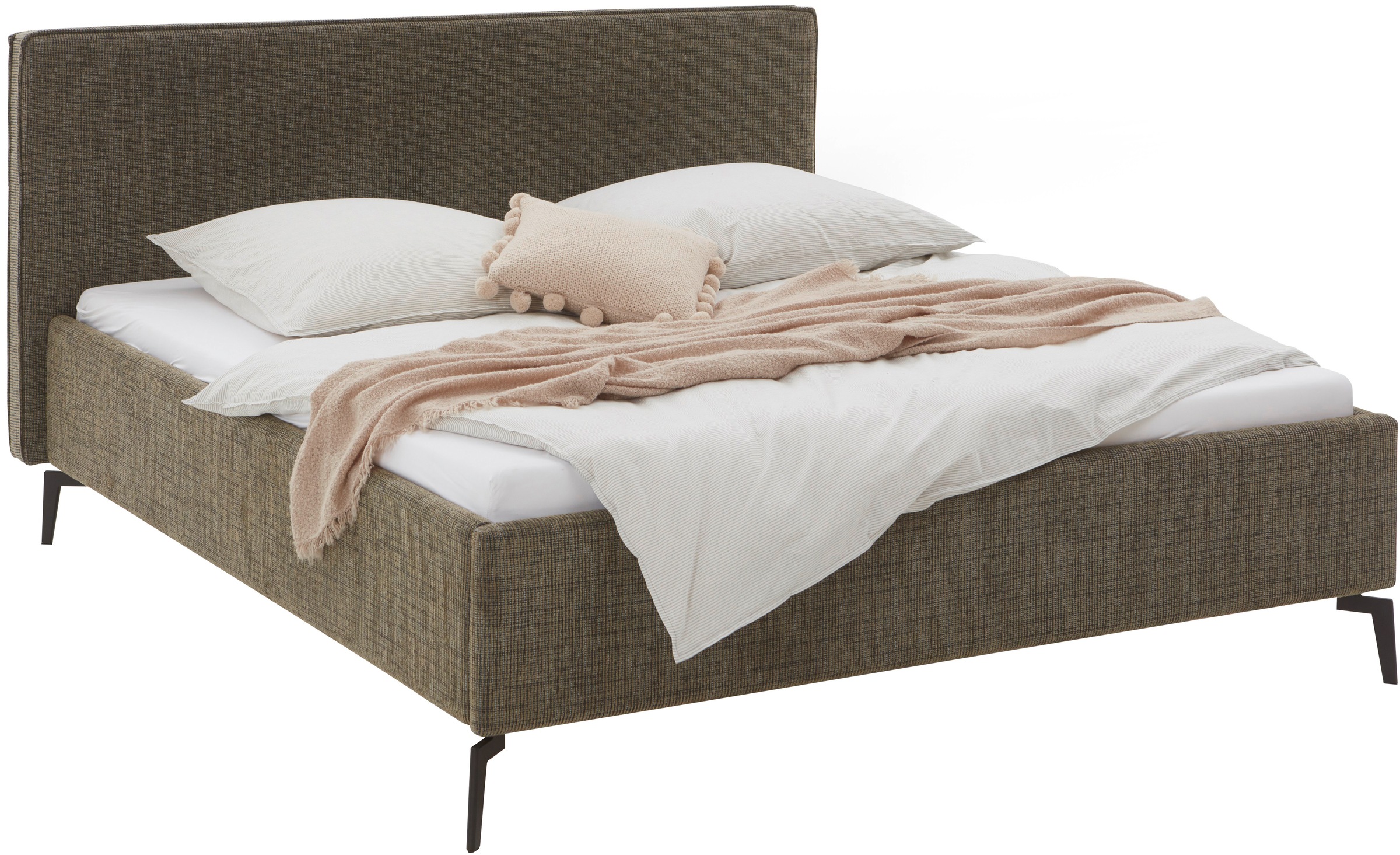 Image of meise.möbel Polsterbett "Riva II" mit schwarzen Metallfüssen, wahlweise mit Bettkasten