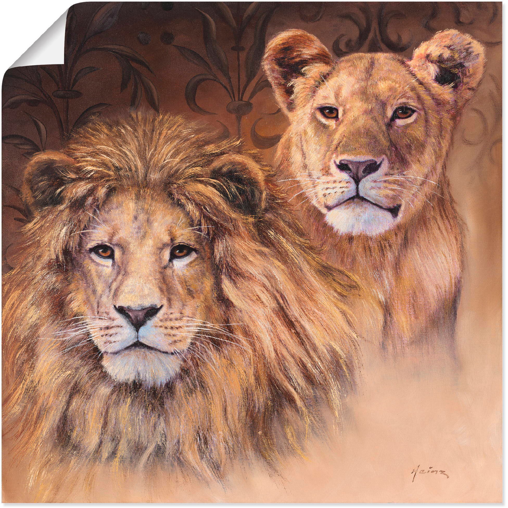 Image of Artland Wandbild »Löwen«, Wildtiere, (1 St.), in vielen Grössen & Produktarten - Alubild / Outdoorbild für den Aussenbereich, Leinwandbild, Poster, Wandaufkleber / Wandtattoo auch für Badezimmer geeignet bei Ackermann Versand Schweiz