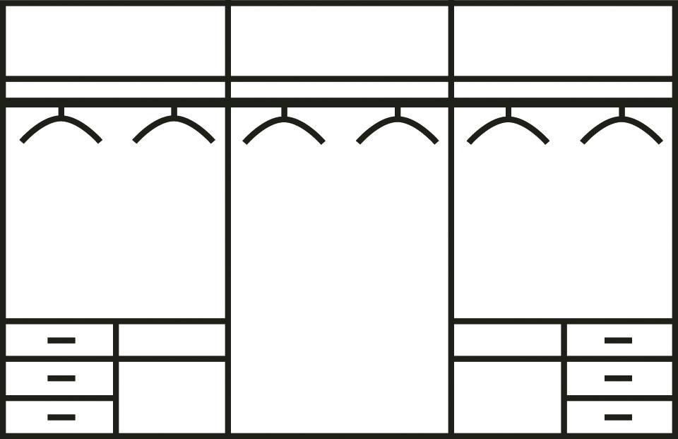 Wimex Schwebetürenschrank »Level by fresh to go«, mit Glastüren und Synchronöffnung