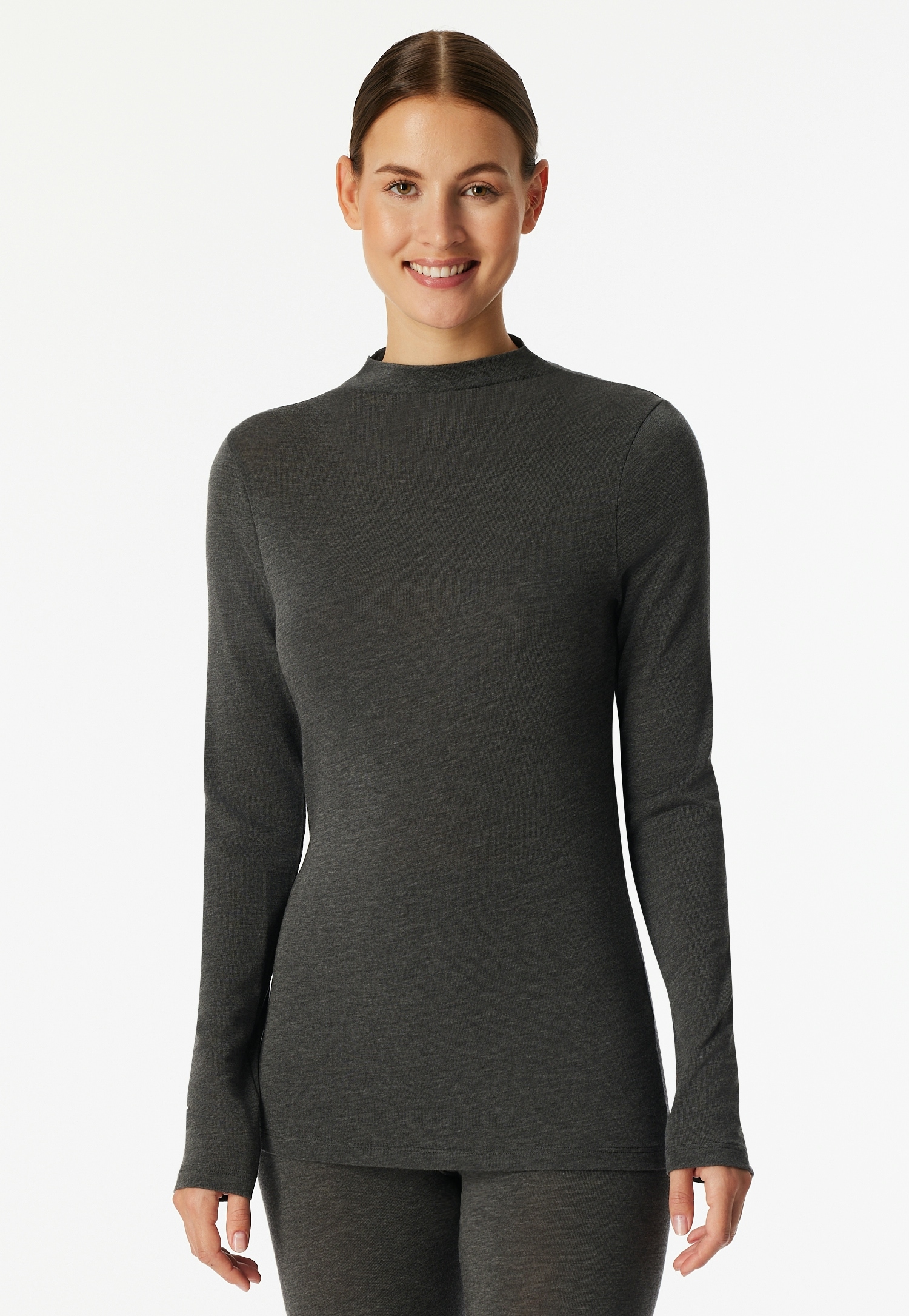 Image of Schiesser Rollkragenshirt "Premium Warming" kleiner Stehkragen, langärmelig, Wollanteil, wärmend