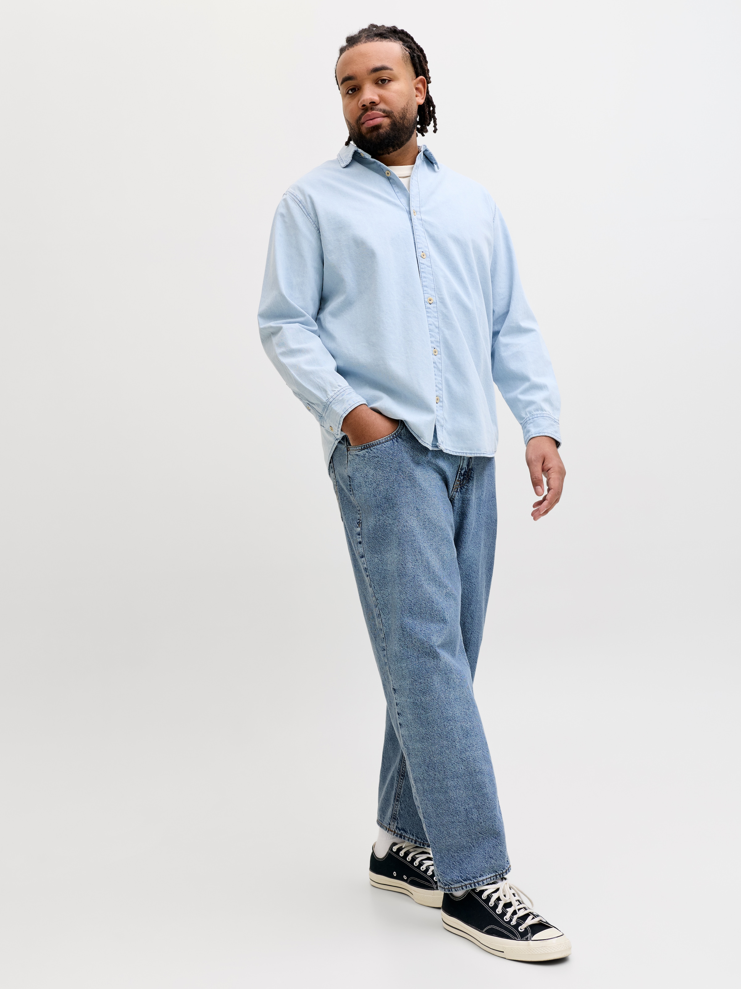Jack & Jones PlusSize Jeans Relax-fit »JJICHRIS JJORIGINAL SQ 7« avec design cinq poches