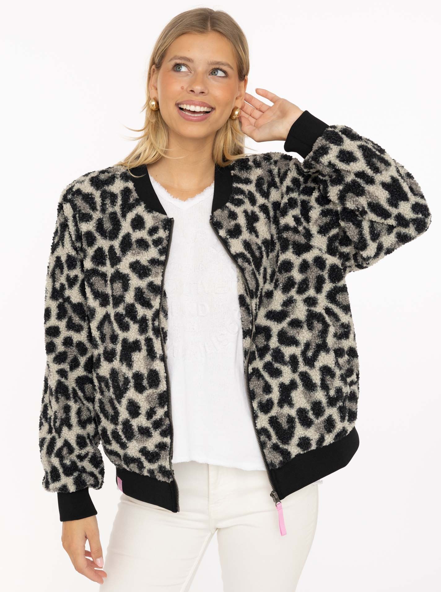 Image of Zwillingsherz Bomberjacke ""Classic Leo"" ohne Kapuze stylisch,kuschelig, Rippbündchen