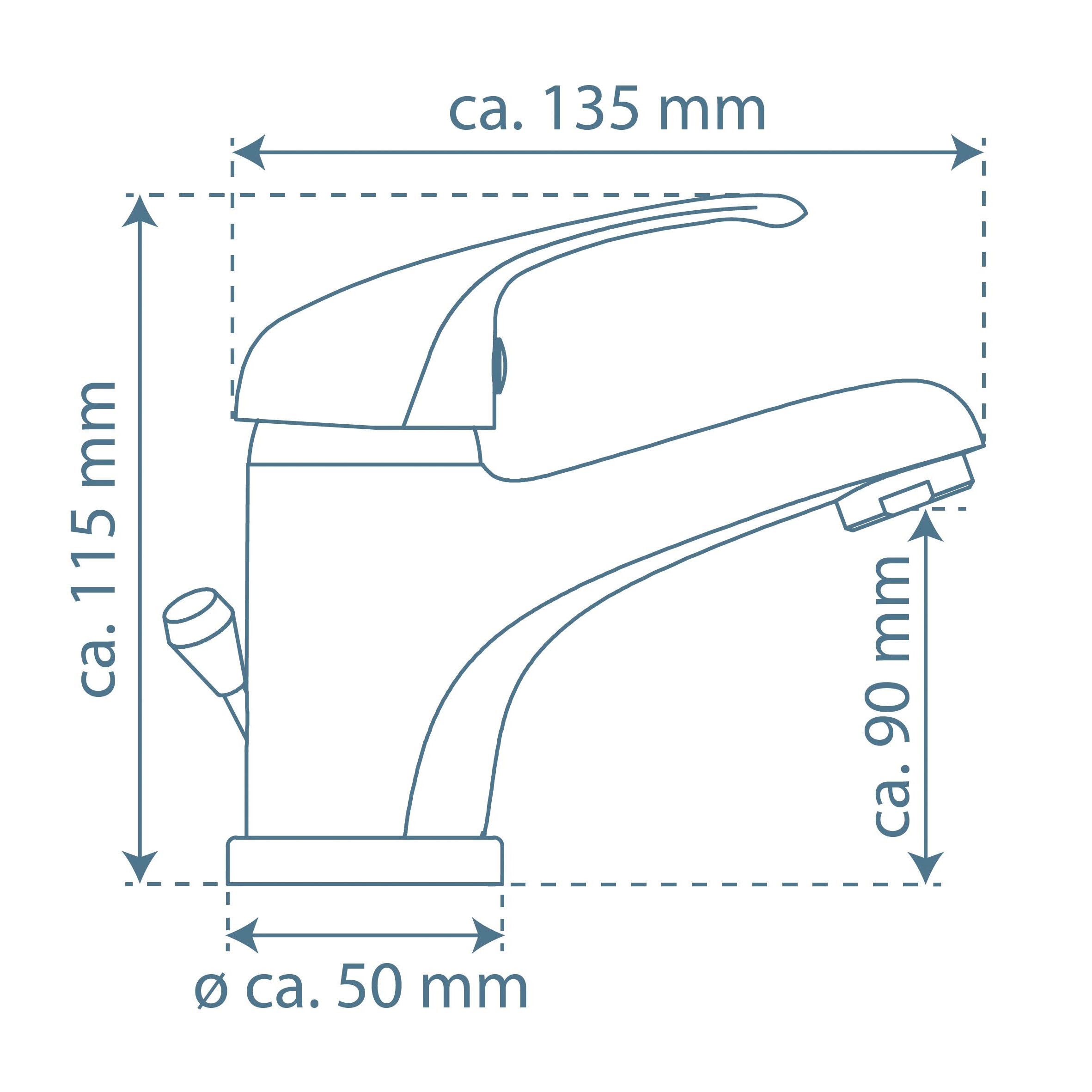 Schütte Robinet de lavabo »ATHOS« image de jet parfaite, cartouche céramique 35 mm remplaçable