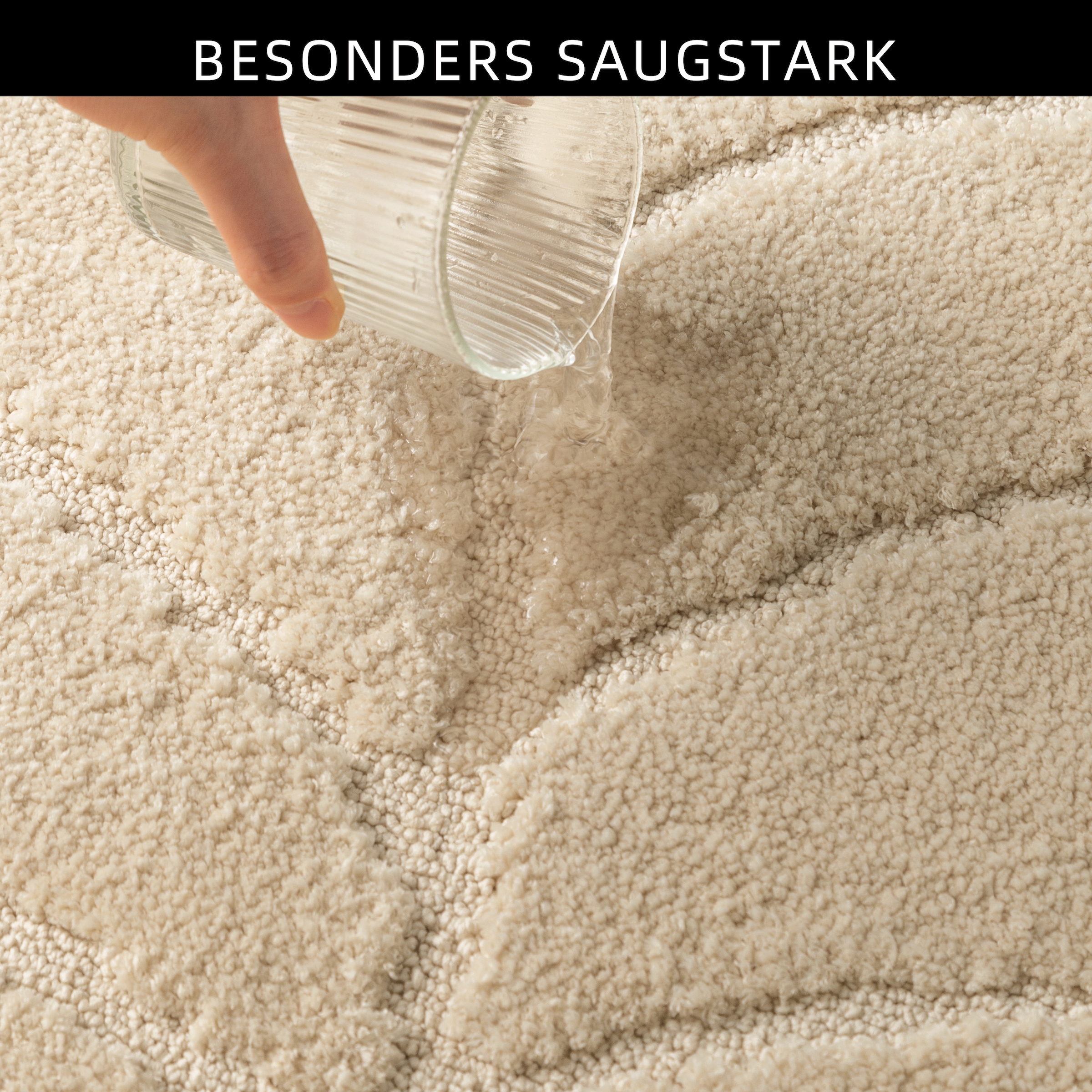 my home Badematte »Epense, Badvorleger, Badezimmer Teppich, Duschvorleger«, fussbodenheizungsgeeignet-schnell trocknend, Badteppich, Uni Farben, Blätter, Hoch-Tief Effekt
