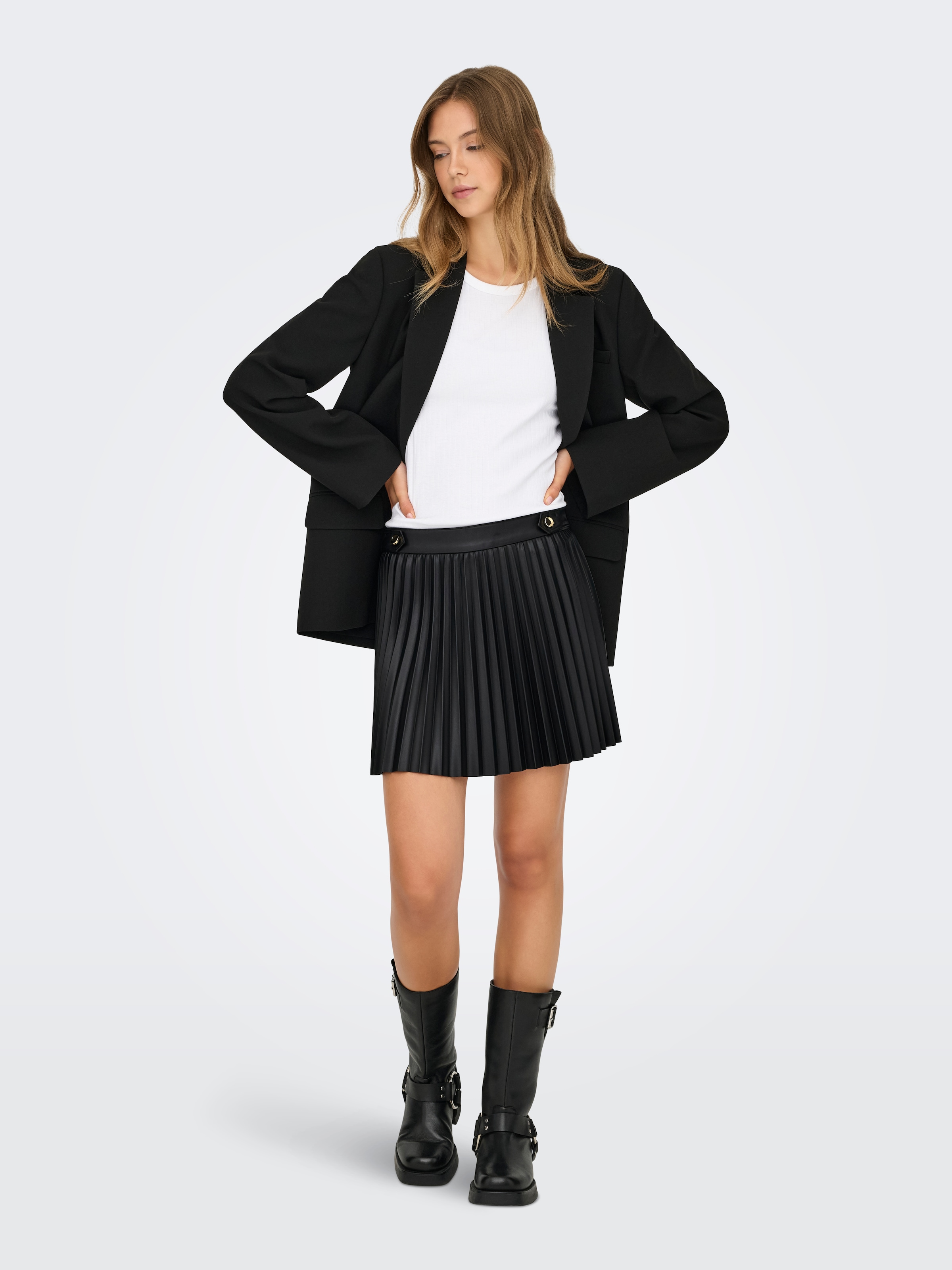 ONLY Jupe en similicuir »ONLVIVE LIFE HW PLEAT FAUX LE SKIRT PNT«