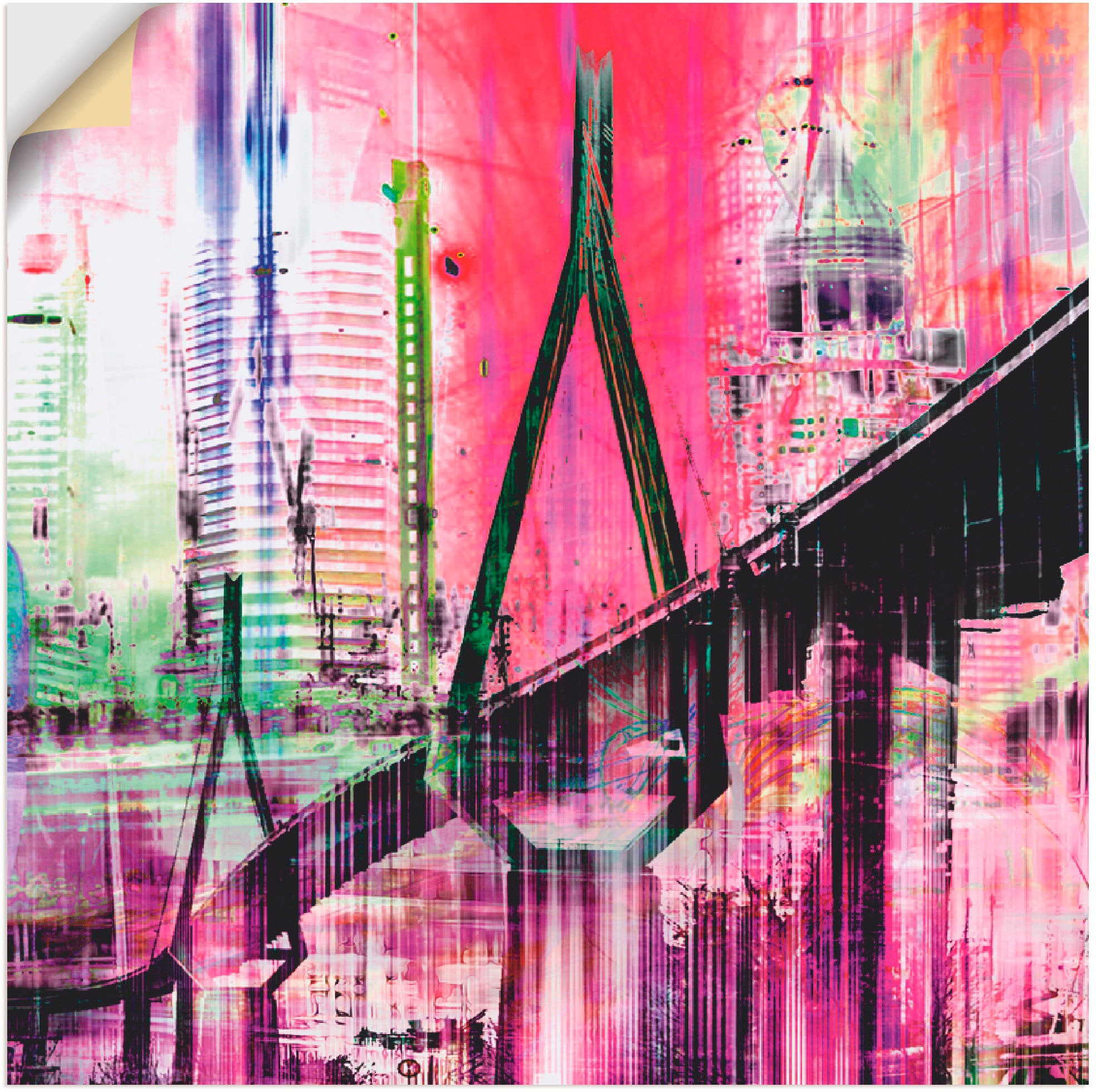 Image of Artland Wandbild »Hamburg Skyline Collage IV«, Deutschland, (1 St.), in vielen Grössen & Produktarten -Leinwandbild, Poster, Wandaufkleber / Wandtattoo auch für Badezimmer geeignet bei Ackermann Versand Schweiz