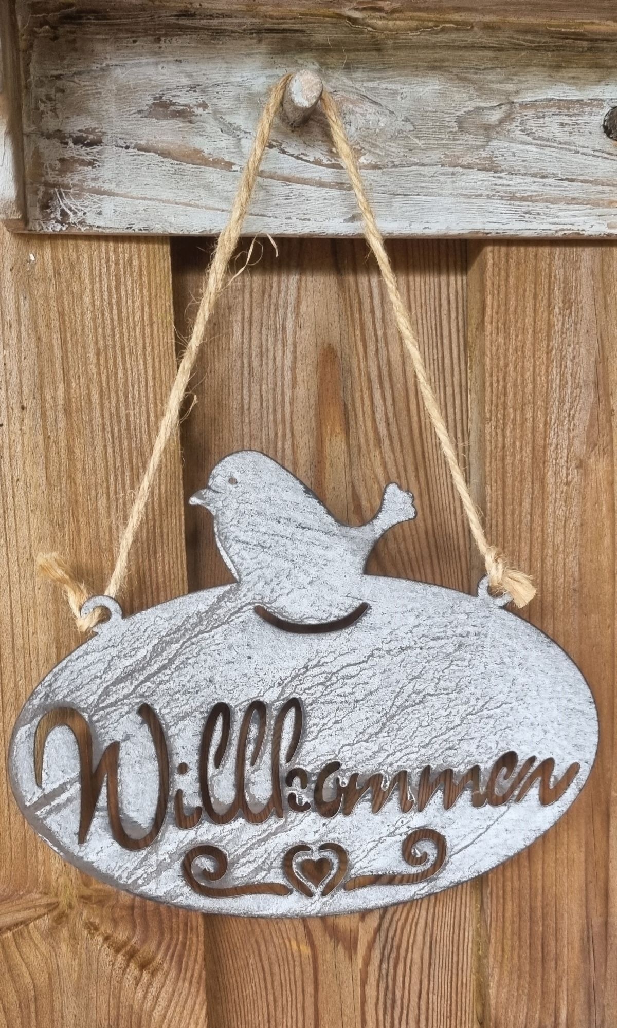Ambiente Haus Gartenstecker »Willkommen Schild mit Vogel (B) 20cm«