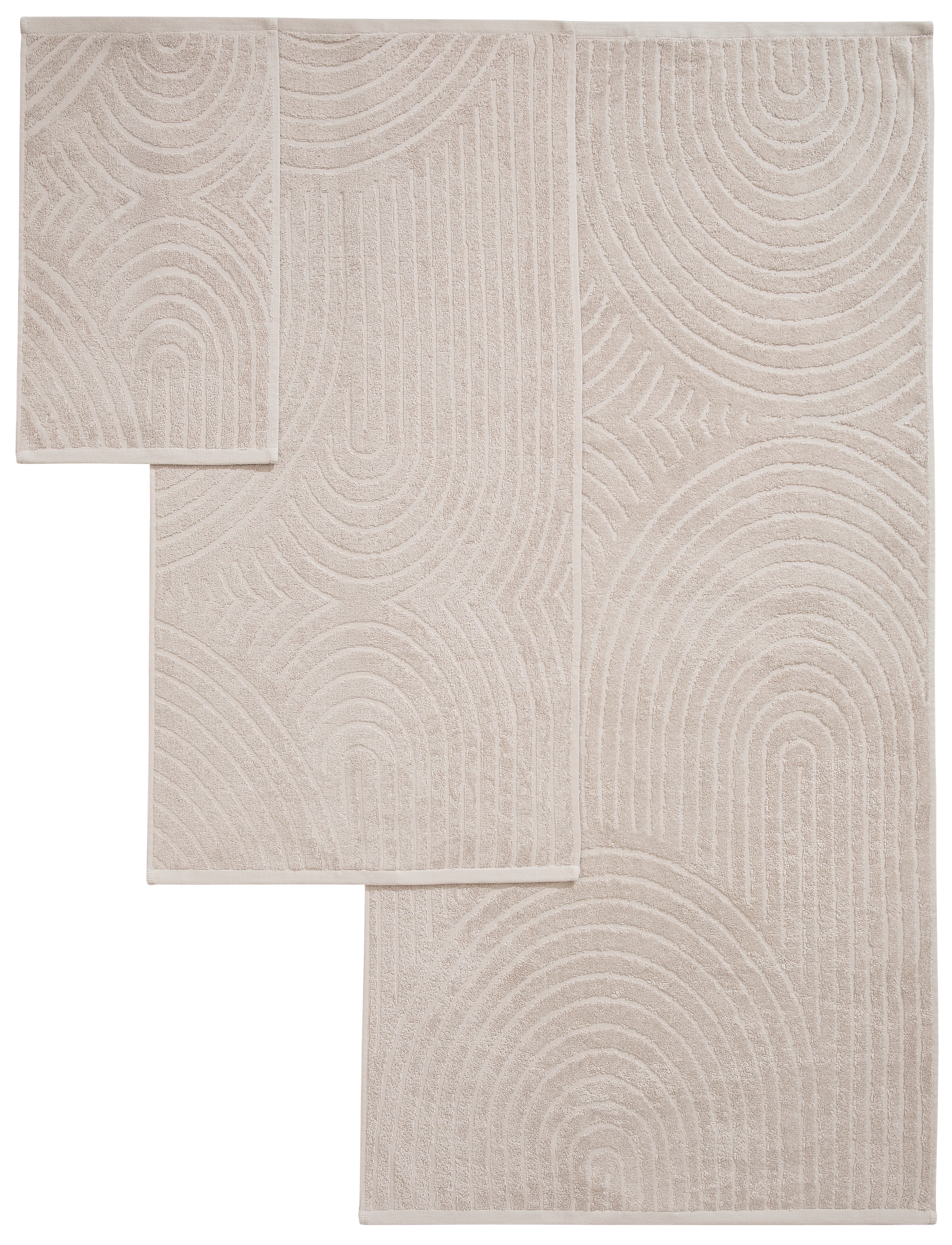 my home Set de serviettes »Handtuchset Ognon, Duschtücher, Handtücher, Gästetücher, Zen« Set 8 Frottee Handtücher mit Muster, Scandi, einfarbiges Handtuch-Set 100% Baumwolle