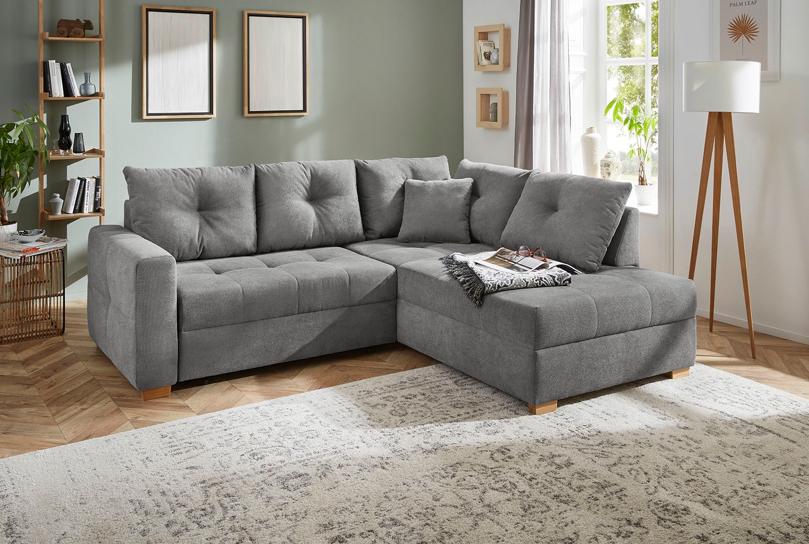 Image of Jockenhöfer Gruppe Ecksofa "Heidelberg L-Form, B: 228 cm" mit Bettfunktion, Bettkasten & Zierkissen