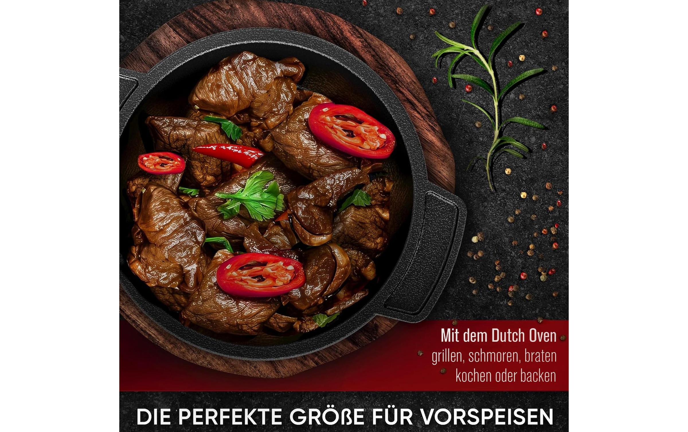   Marmite à barbecue »Gusskoenig Mini Dutch Set 6 Töpfe, Rezeptbuch«