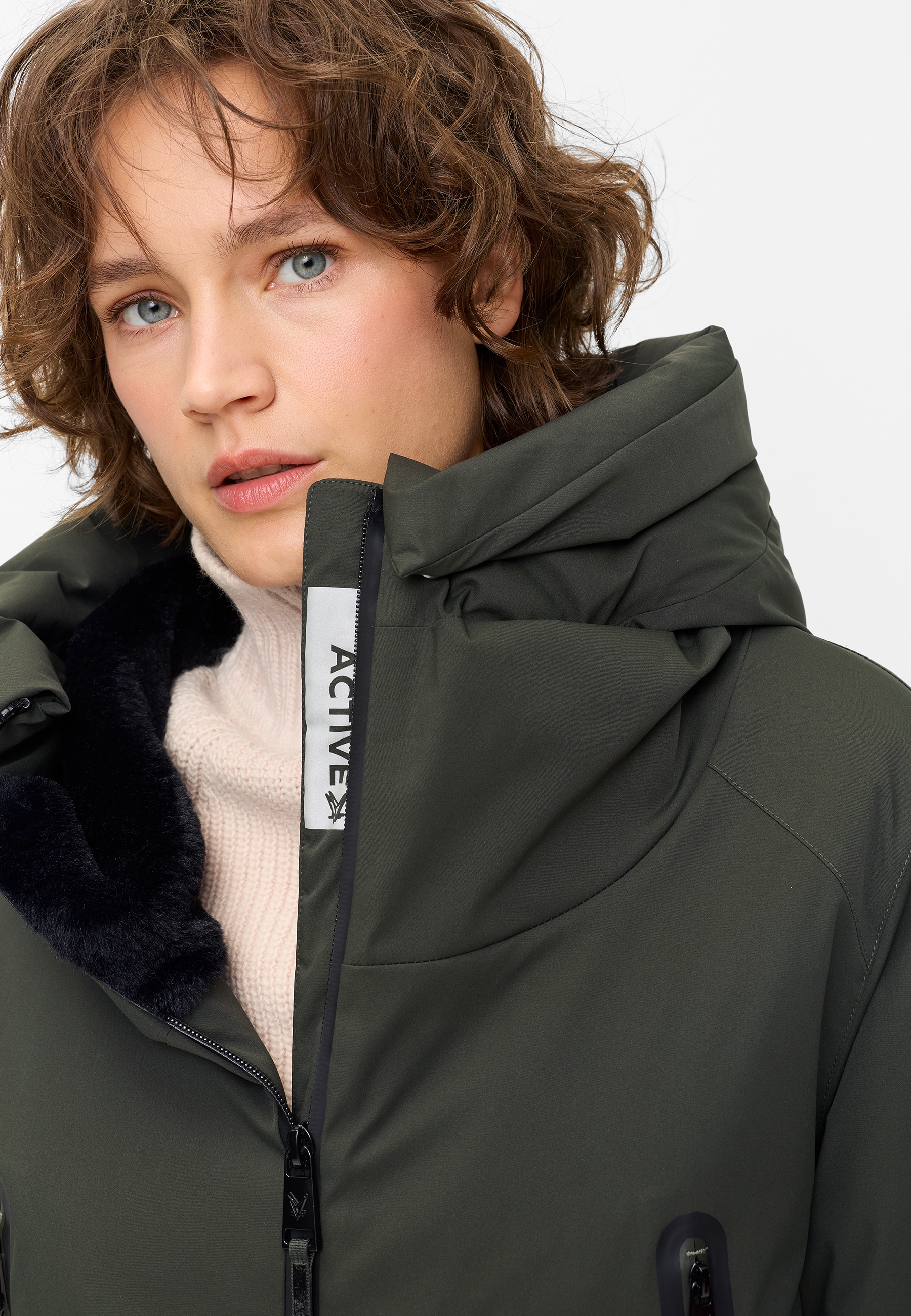 Fuchs Schmitt Parka avec capuche avec capuche, coupe régulière, fermeture éclair à deux sens