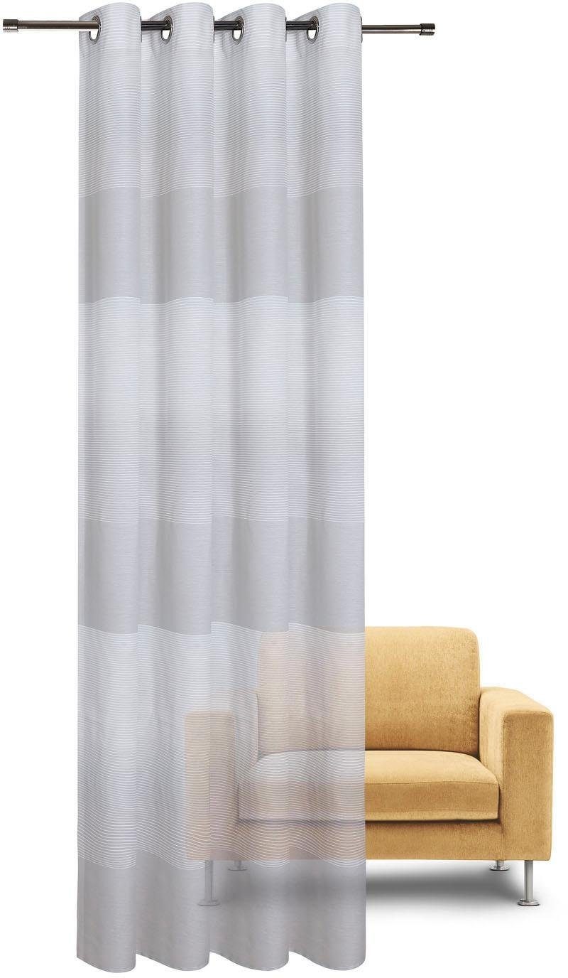 Image of Gerster Vorhang "Kelly" Ösen 1 Stk. tlg. HxB: 235x140, Moderner Ösenschal gestreift