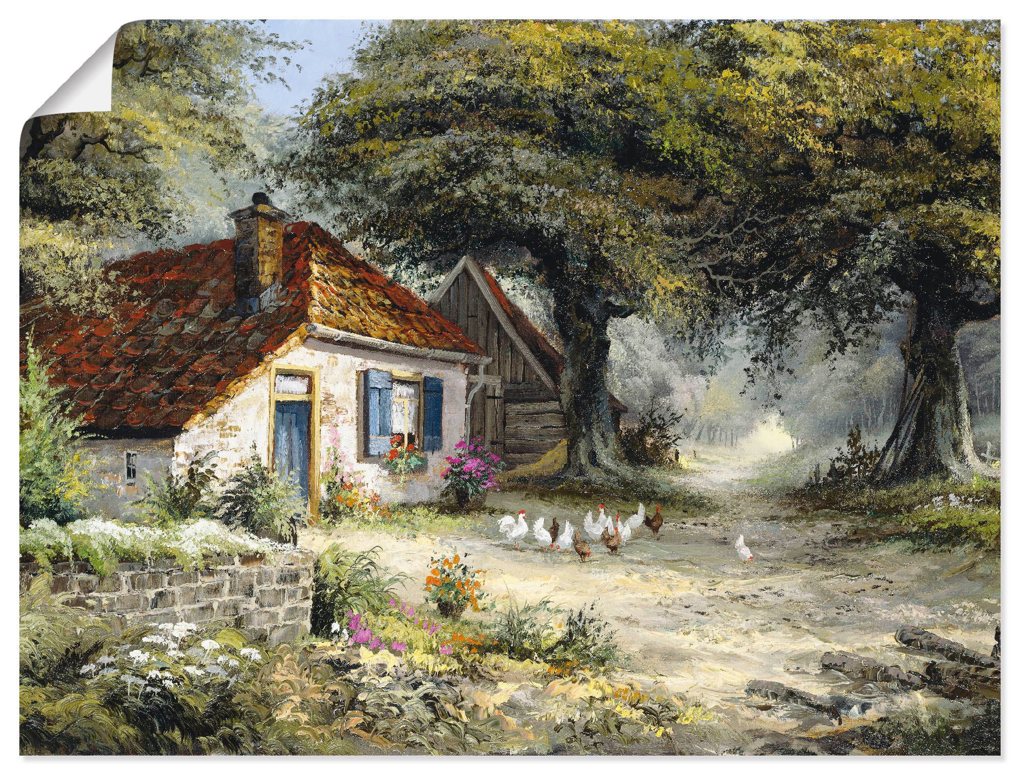 Image of Artland Wandbild »Märchenhaftes Ferienhaus«, Garten, (1 St.), in vielen Grössen & Produktarten -Leinwandbild, Poster, Wandaufkleber / Wandtattoo auch für Badezimmer geeignet bei Ackermann Versand Schweiz