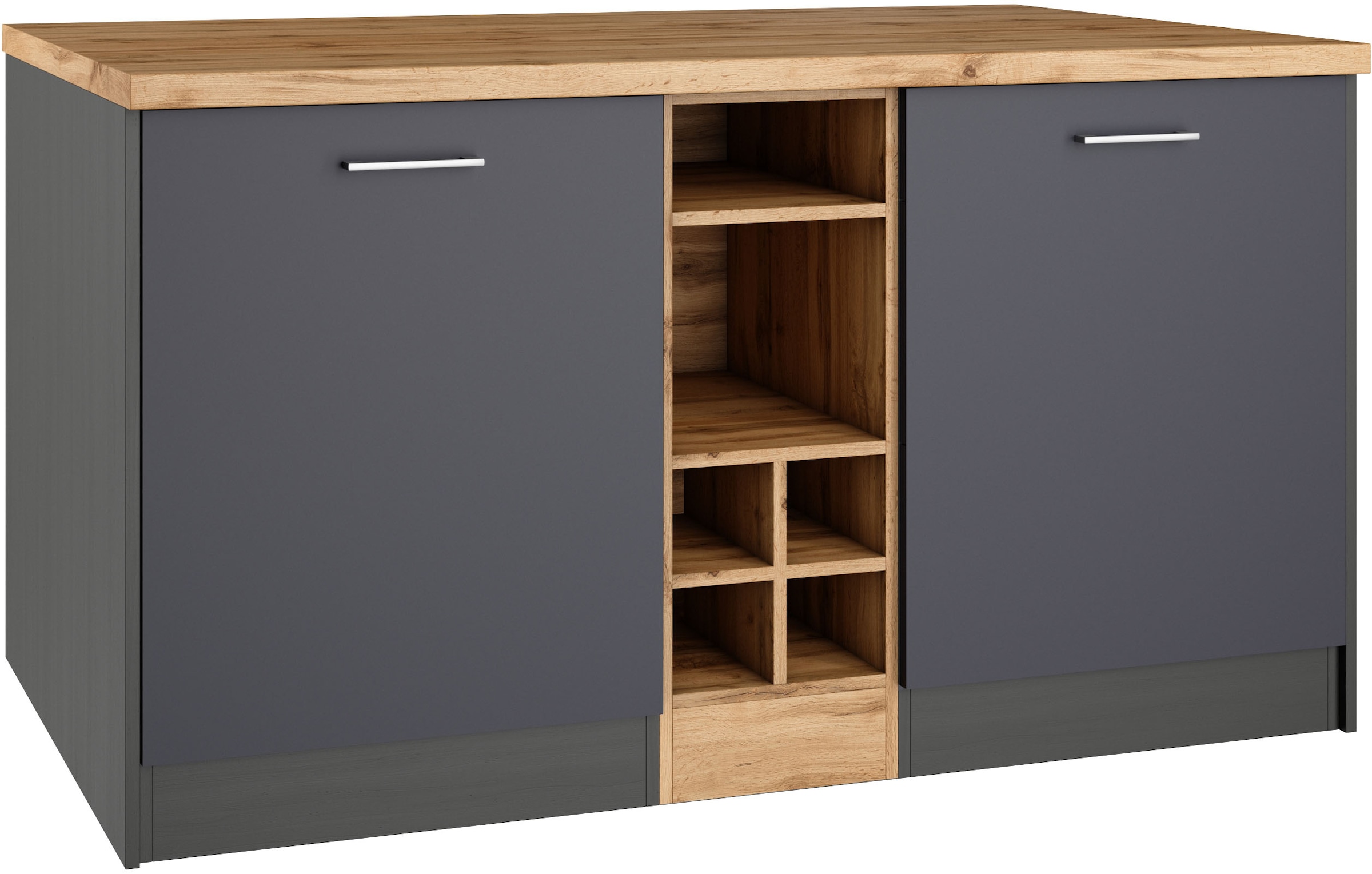 KOCHSTATION Ilot de cuisine »KS-Milan« dimensions 153/100 cm, beaucoup d’espace de rangement, lieu central : cuisine