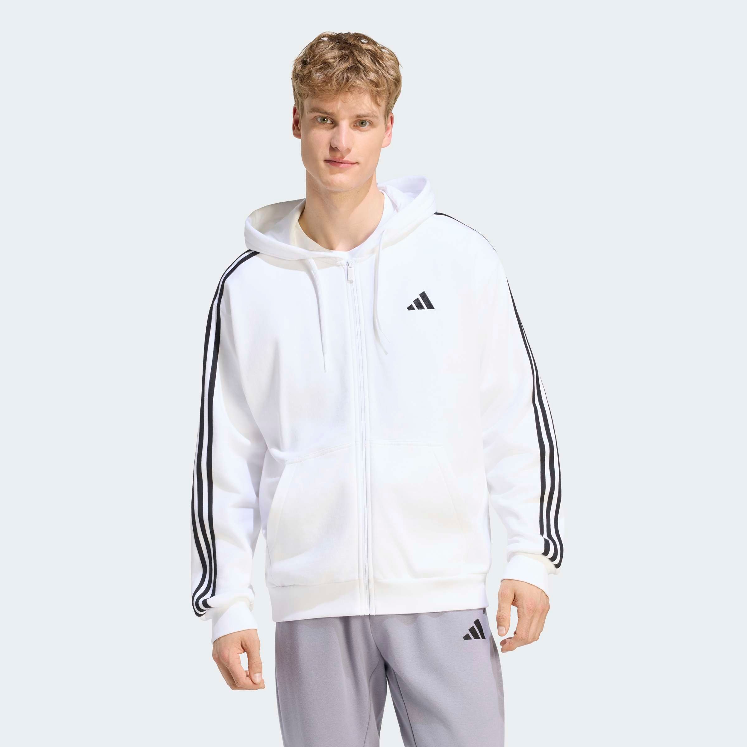 Image of adidas Sportswear Kapuzensweatjacke "ESSENTIALS 3-STREIFEN FRENCH TERRY"