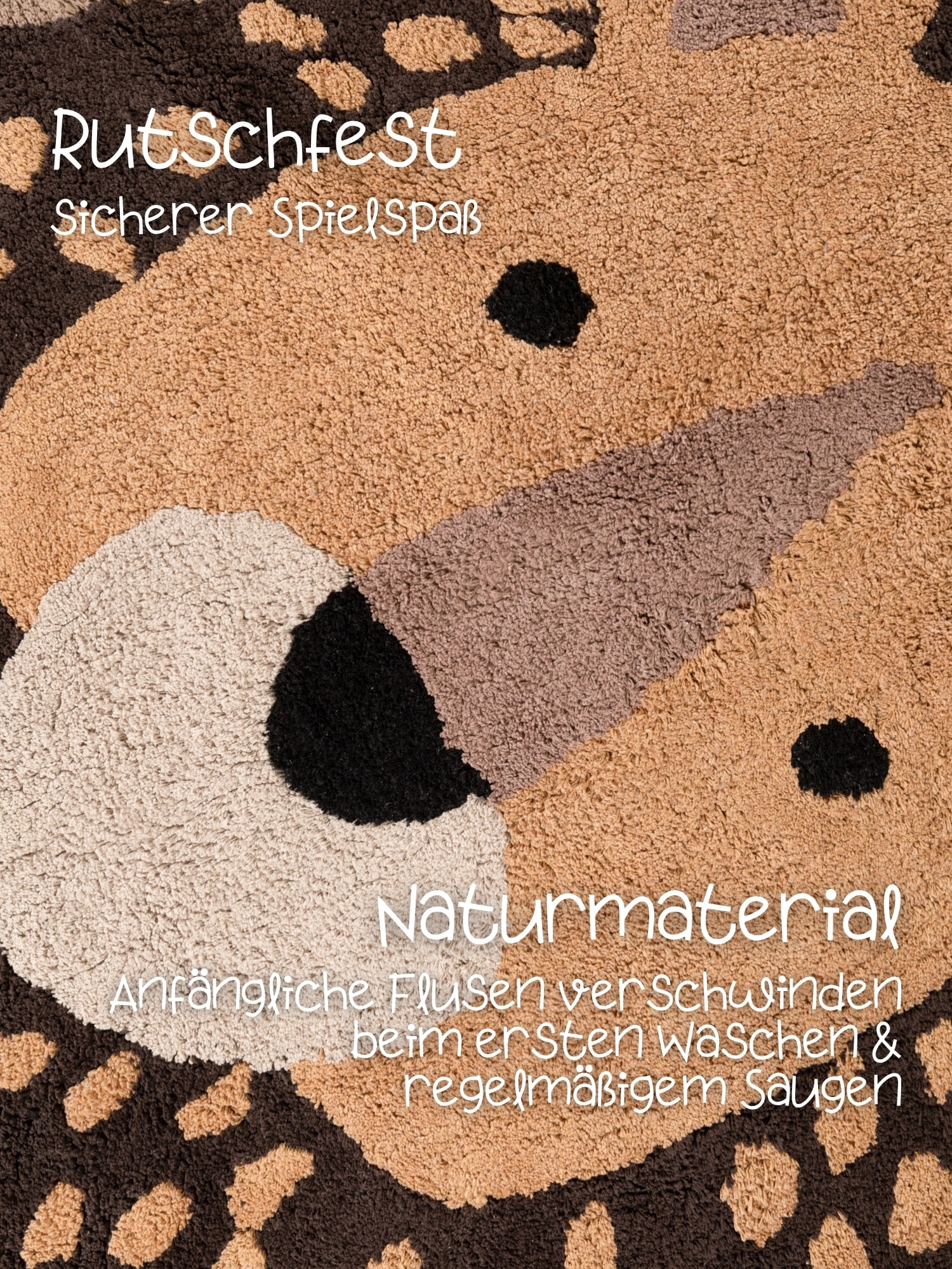HANSE Home Kinderteppich »Roary« Motivform 10 mm Höhe Waschbar, Handgemacht, Baumwolle, Rutschfest Spielteppich Kinderzimmer