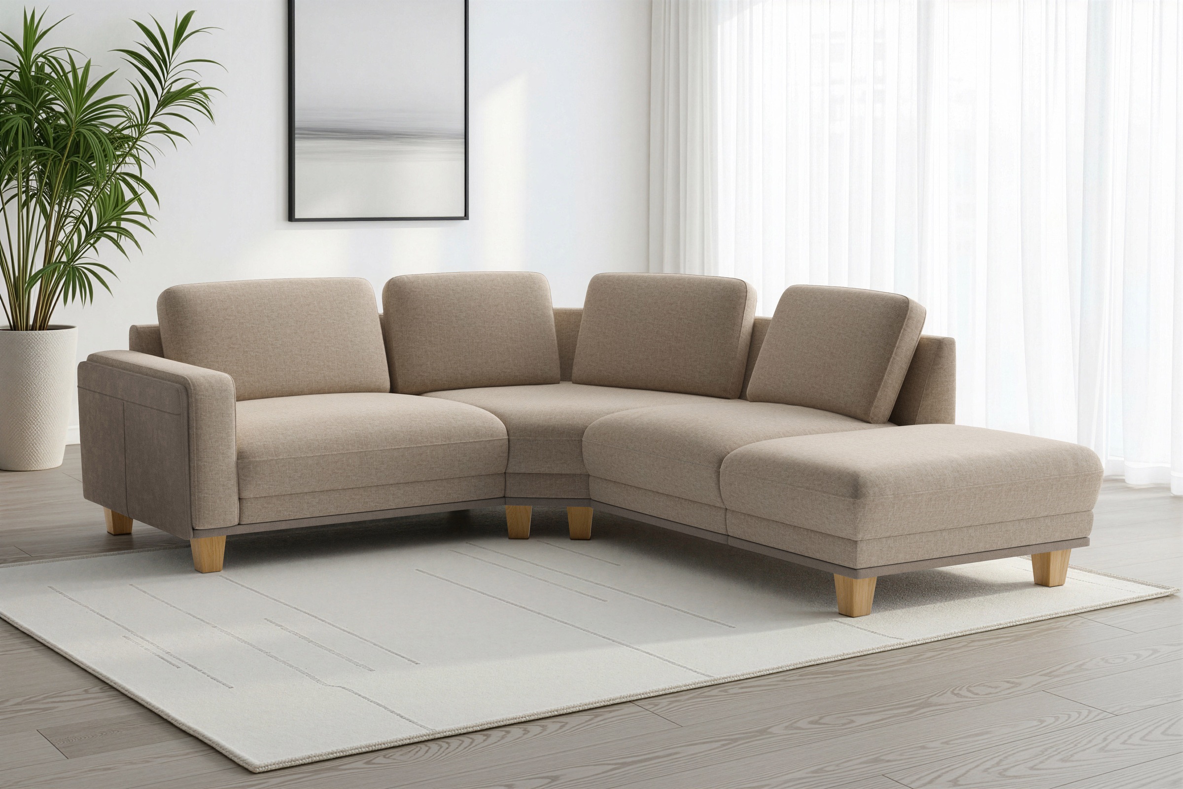 sit&more Ecksofa »Concept« Modernes Sofa in drei Fussfarben zur Auswahl