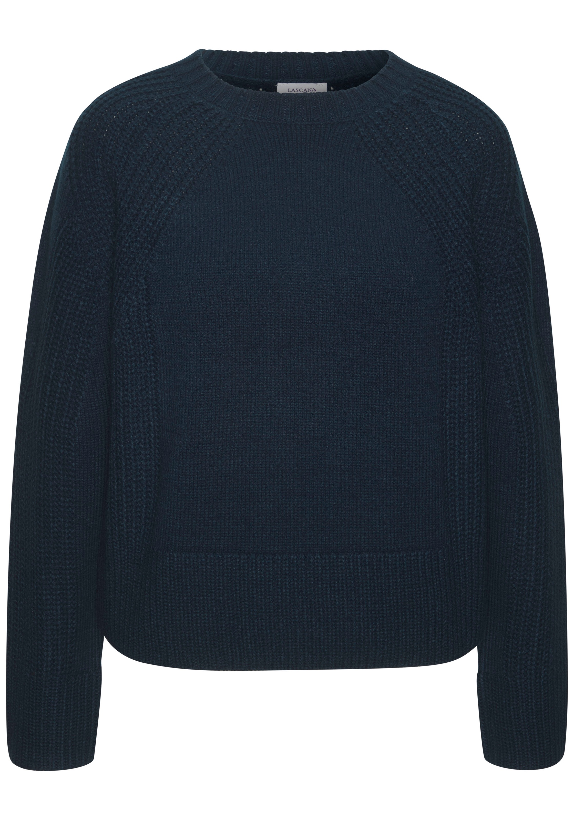 LASCANA Strickpullover, mit Grobstrick-Details, Damen Pullover mit Rundhals