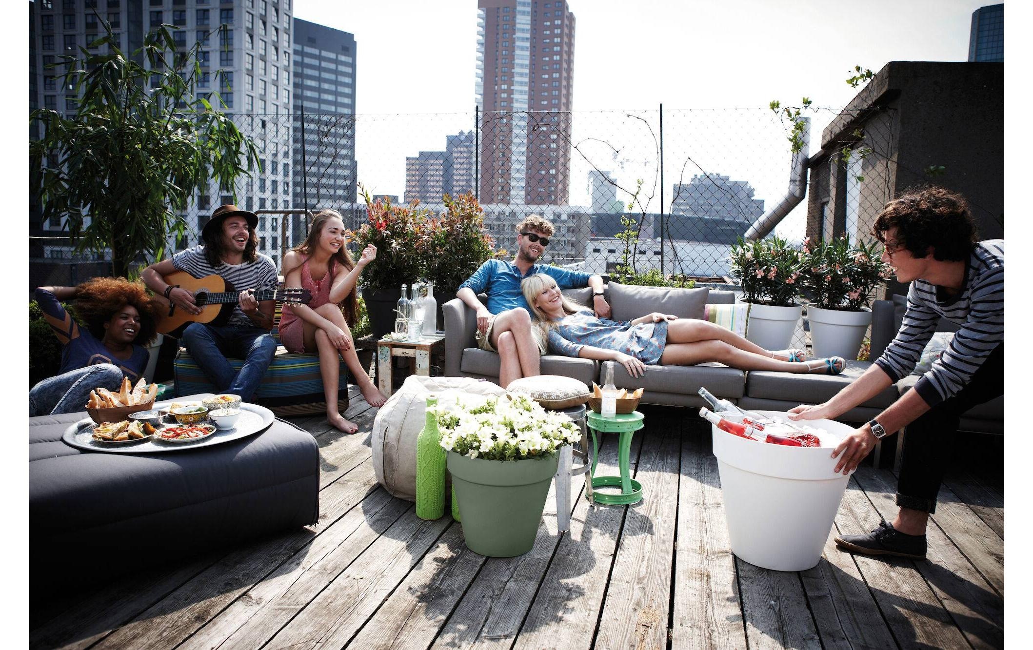 Elho Blumentopf »Loft Urban Rund Rollen 50 cm«