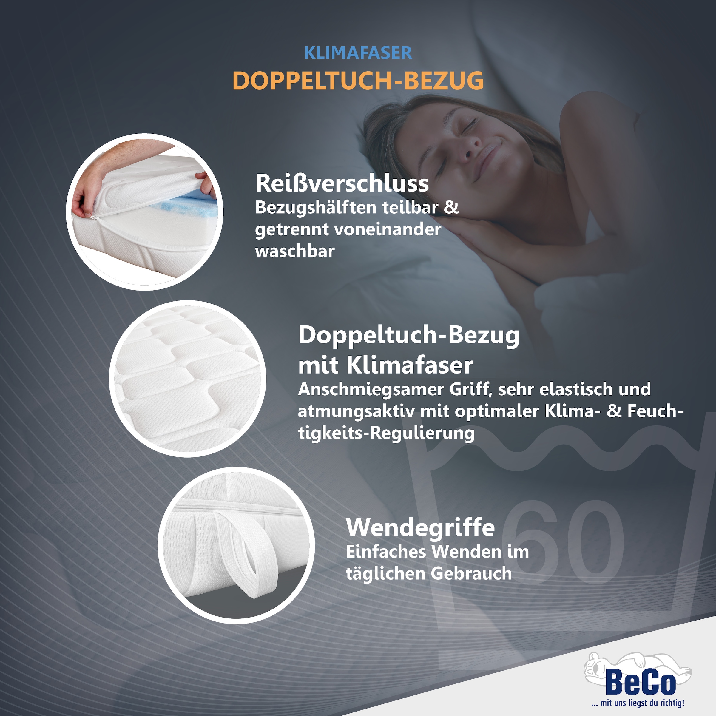 Beco Gelschaummatratze »GUMO Maxx – GOLD Gelschaummatratze mit luxuriöser Komforthöhe« 25 cm hoch 1 Stk. tlg. 25 cm Höhe, Gelschaum, unterschiedlich fest, ideal auch 140x200